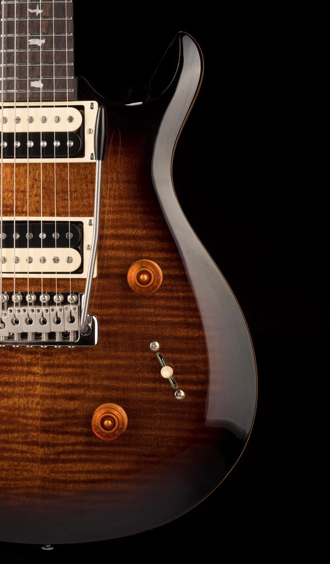 Used PRS SE Custom 24 Black Gold Sunburst With Gig Bag - Image 9