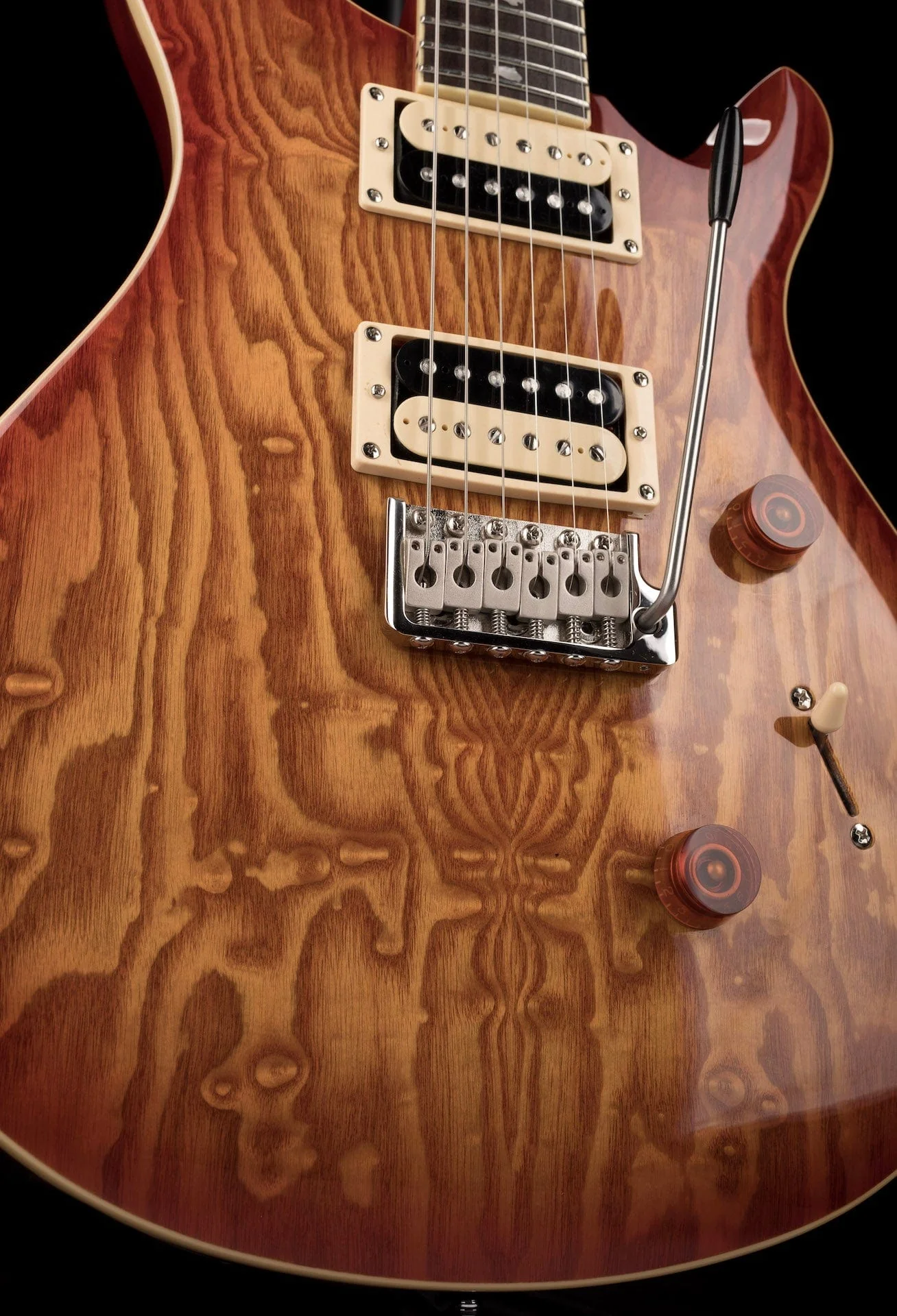 Used PRS SE Custom 24 Exotic Top Burl Ash Vintage Sunburst with Gig Bag - Image 10