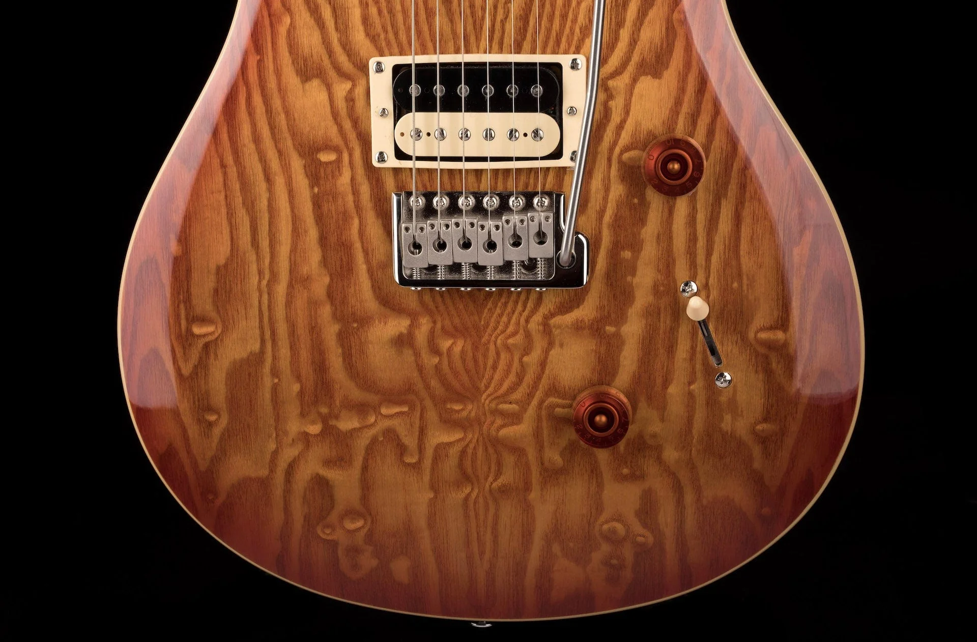 Used PRS SE Custom 24 Exotic Top Burl Ash Vintage Sunburst with Gig Bag - Image 5