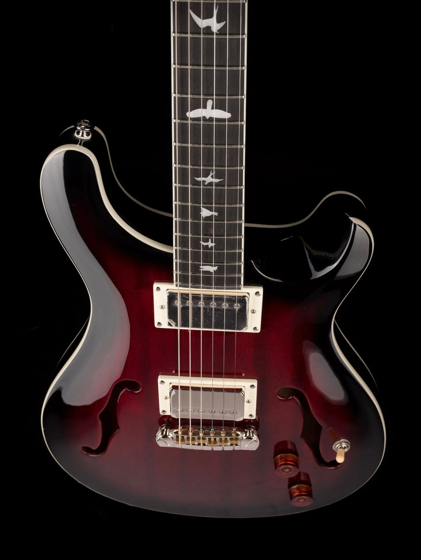 Used PRS SE Hollowbody Standard Fire Red Burst with OHSC - Image 4