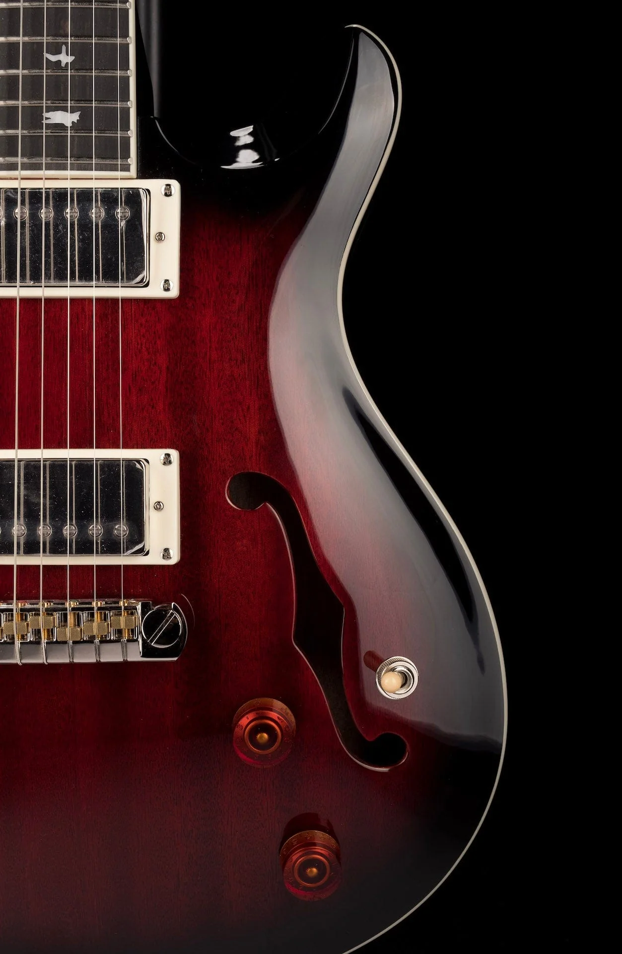 Used PRS SE Hollowbody Standard Fire Red Burst with OHSC - Image 9