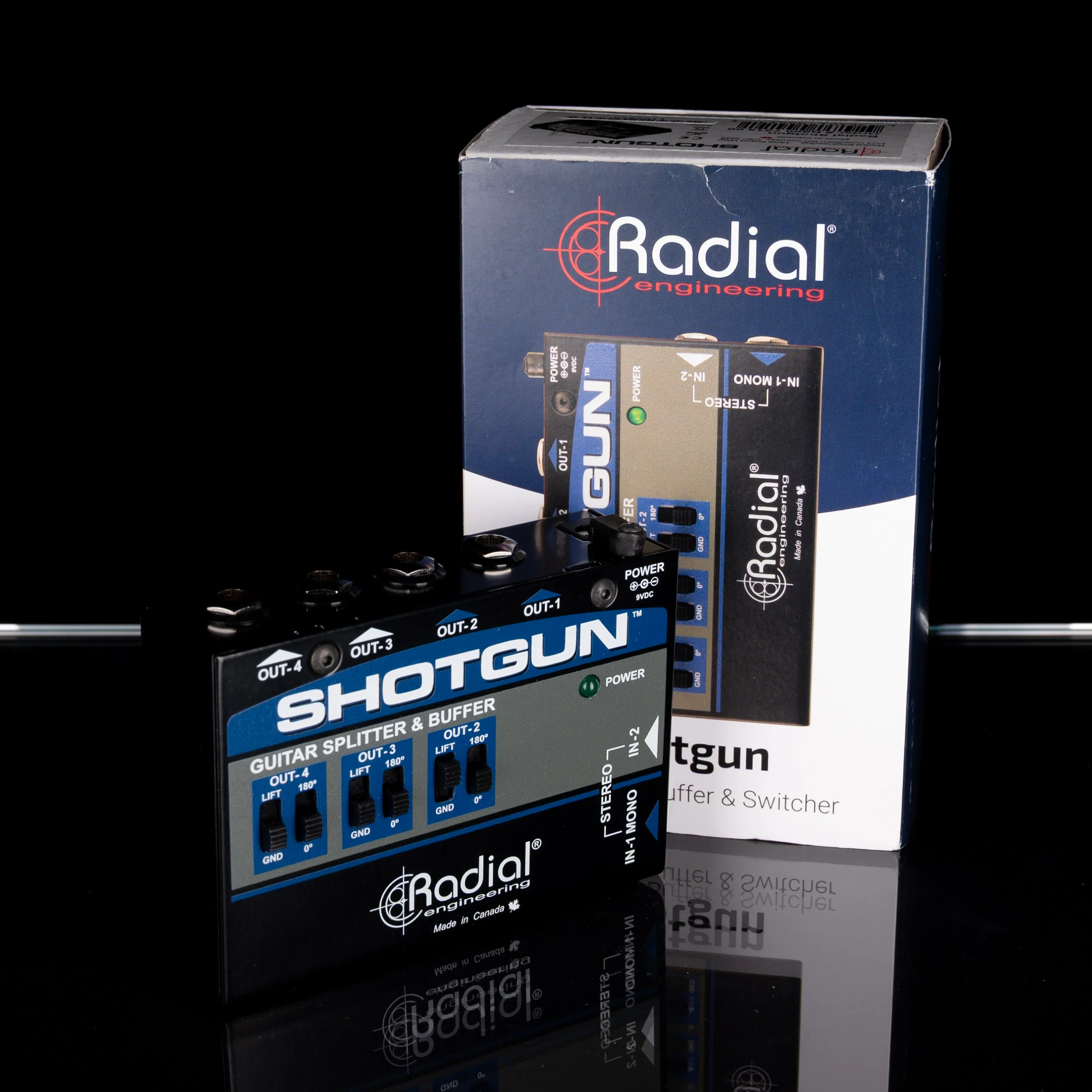 Used Radial Engineering Shotgun 4-Output Guitar Amp Driver Pedal With Box
