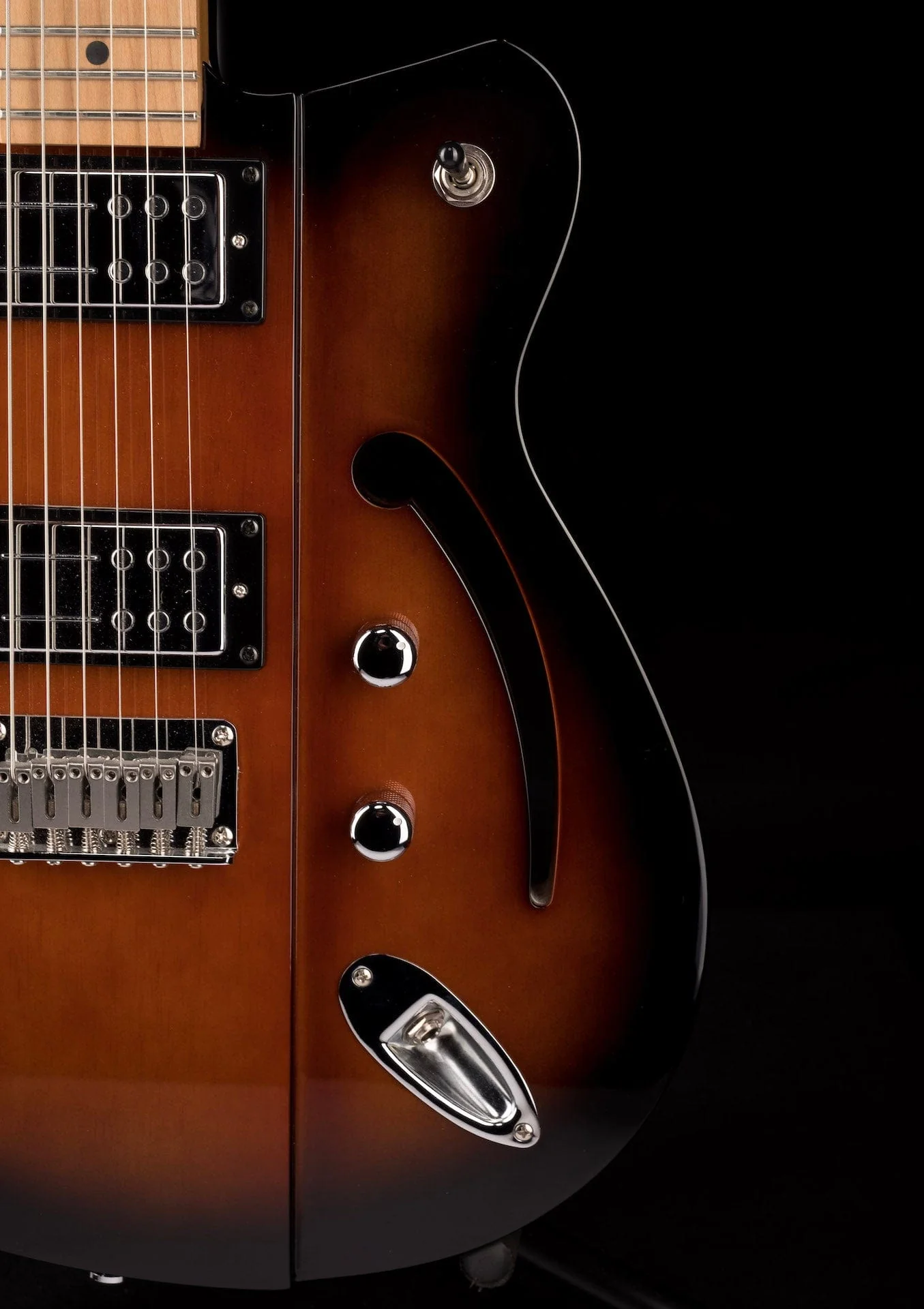 Used Reverend Airsonic RA Roasted Maple Neck Electric Guitar Coffee Burst - Image 5