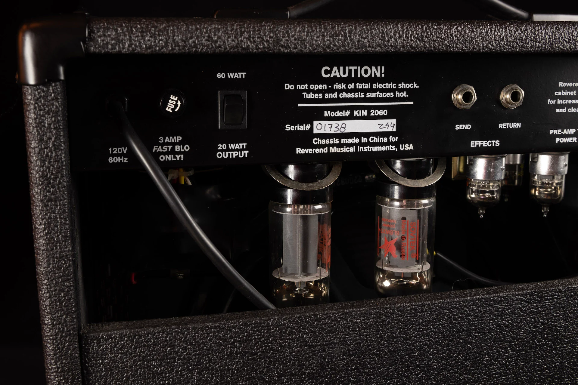 Used '04 Reverend Kingsnake 60-20 1x12 Combo 6L6 Tube Guitar Amp With Cover 1 of 300 Made!! - Image 9