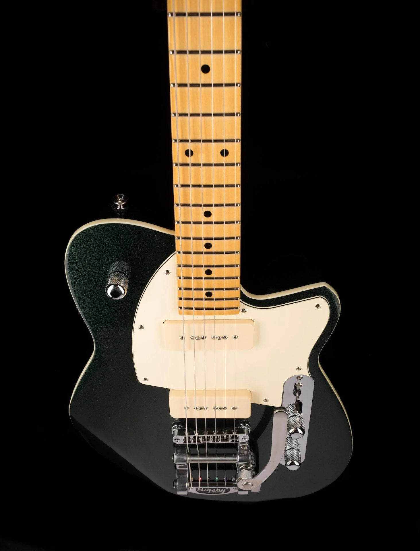 Used Reverend Limited Edition Charger 290 with Bigsby Metallic Green with Case - Image 4