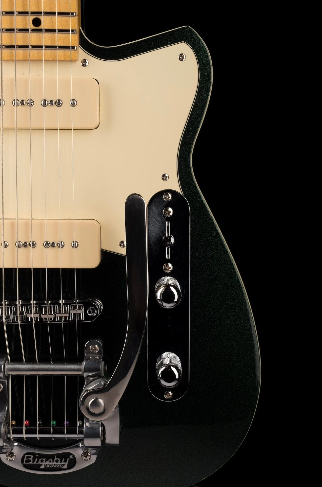 Used Reverend Limited Edition Charger 290 with Bigsby Metallic Green with Case - Image 8