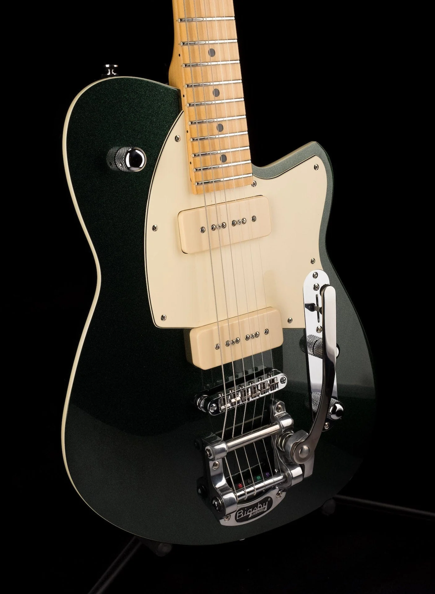 Used Reverend Limited Edition Charger 290 with Bigsby Metallic Green with Case - Image 9
