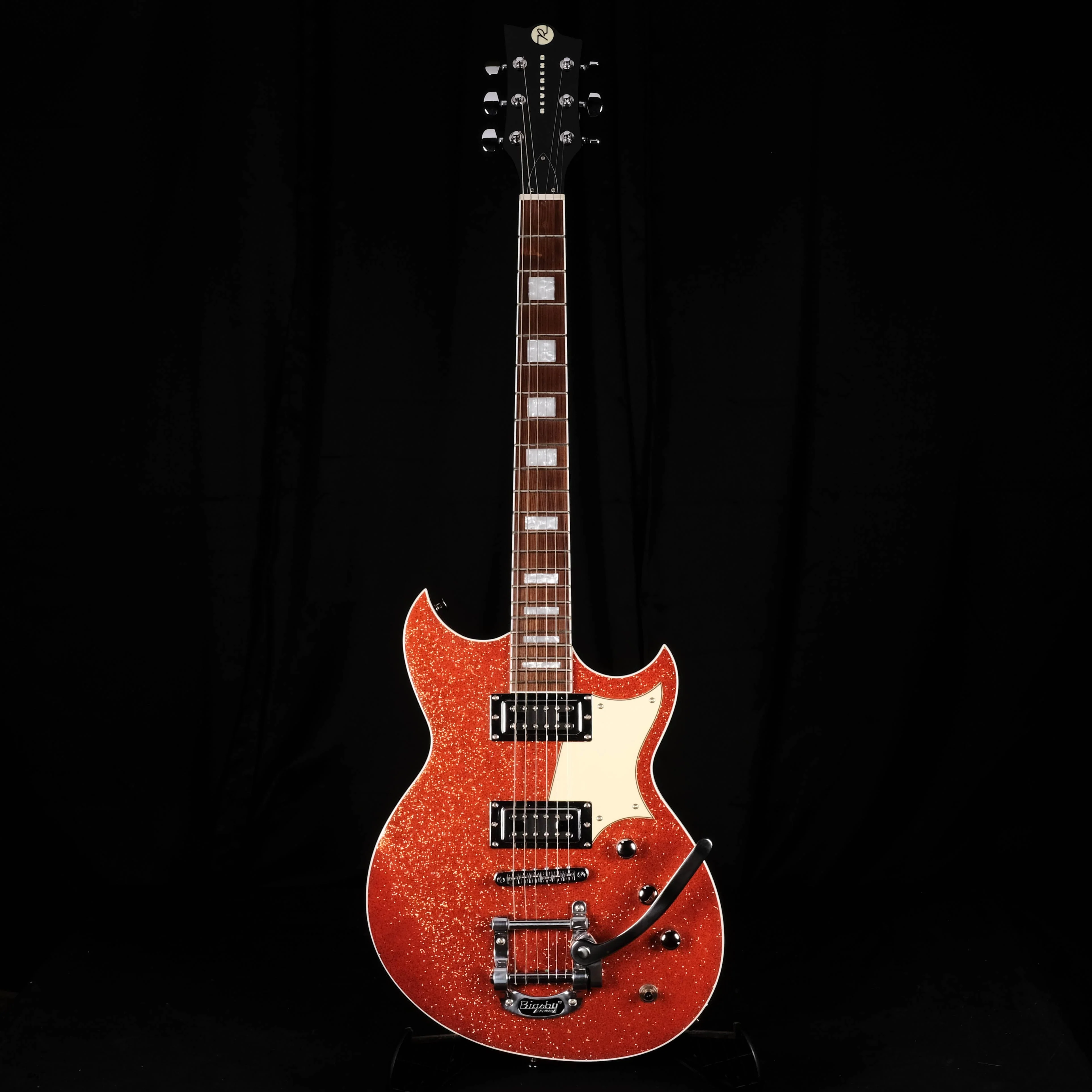 Used Reverend Sensei RT Limited Orange Sparkle Electric Guitar W/ Bigsby OHSC - Image 2