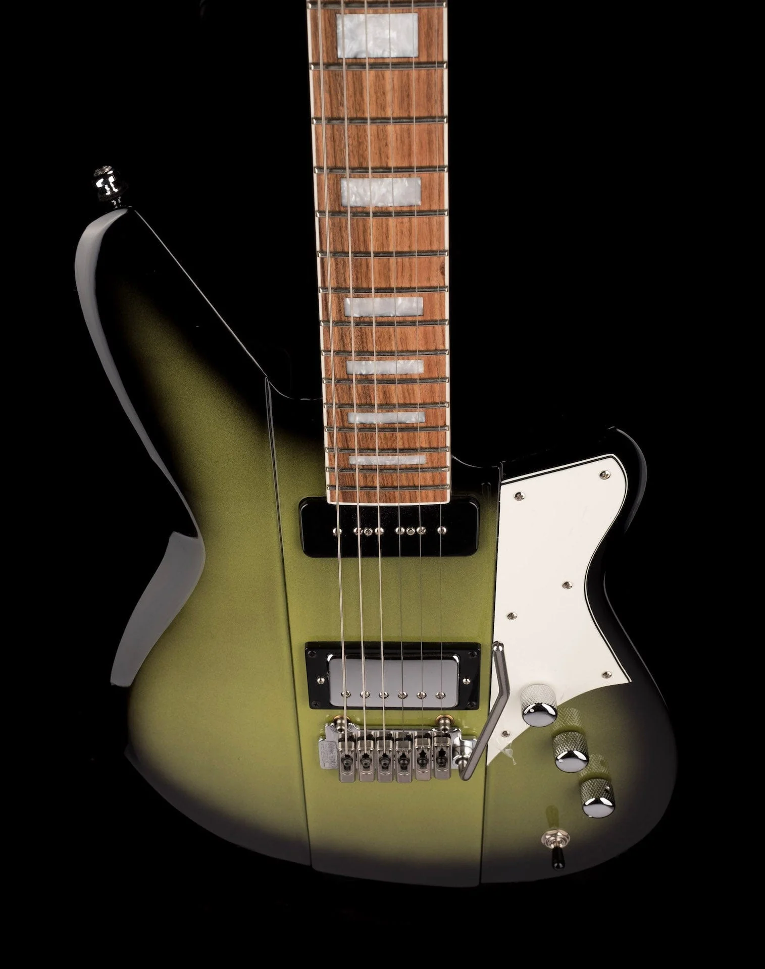 Used Reverend Warhawk DAW Roasted Maple Neck Electric Guitar Avocado Burst - Image 4