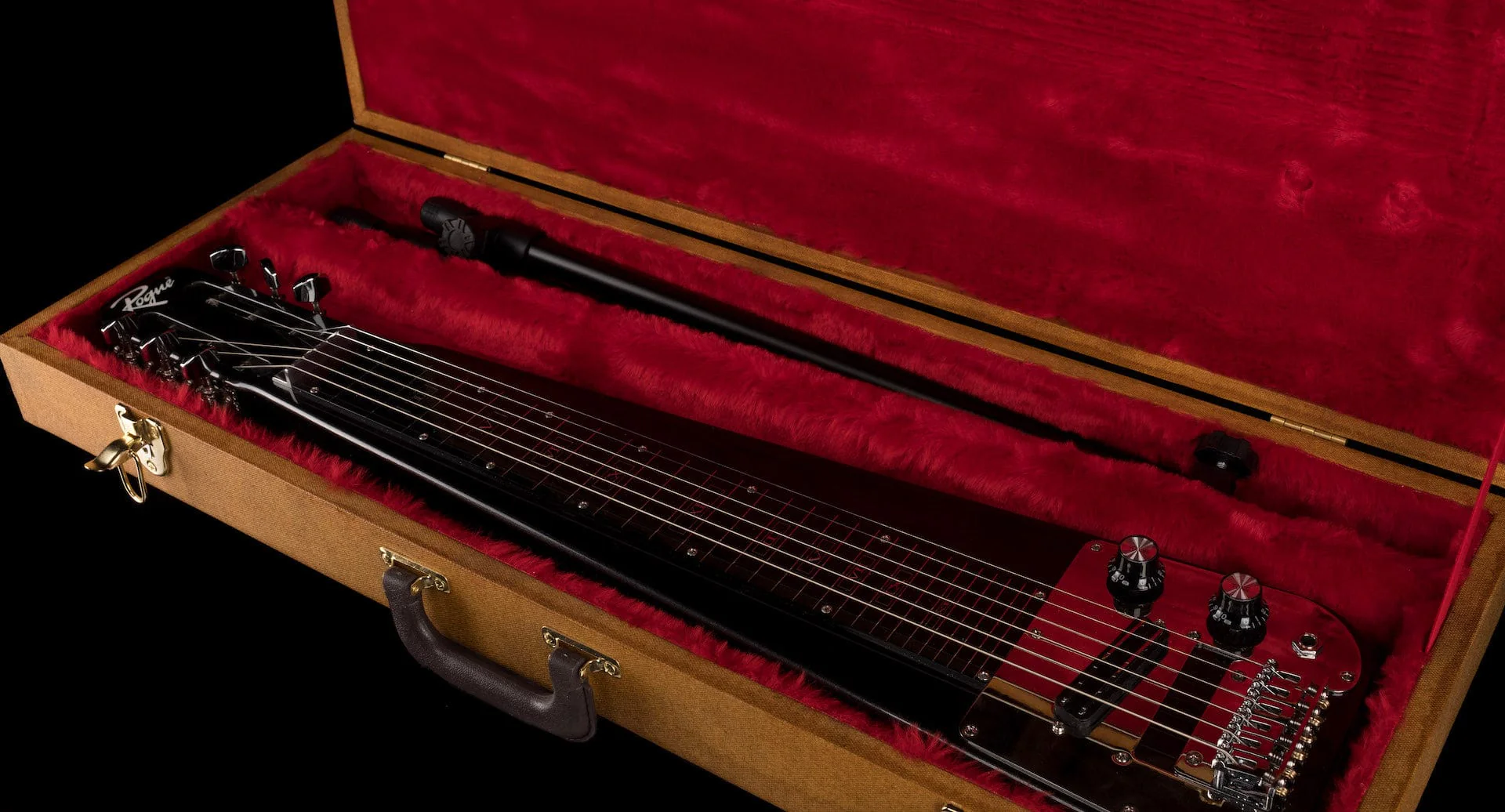 Used Rogue RSL-1 Lap Steel Metallic Black with Legs and Hardshell Case - Image 9