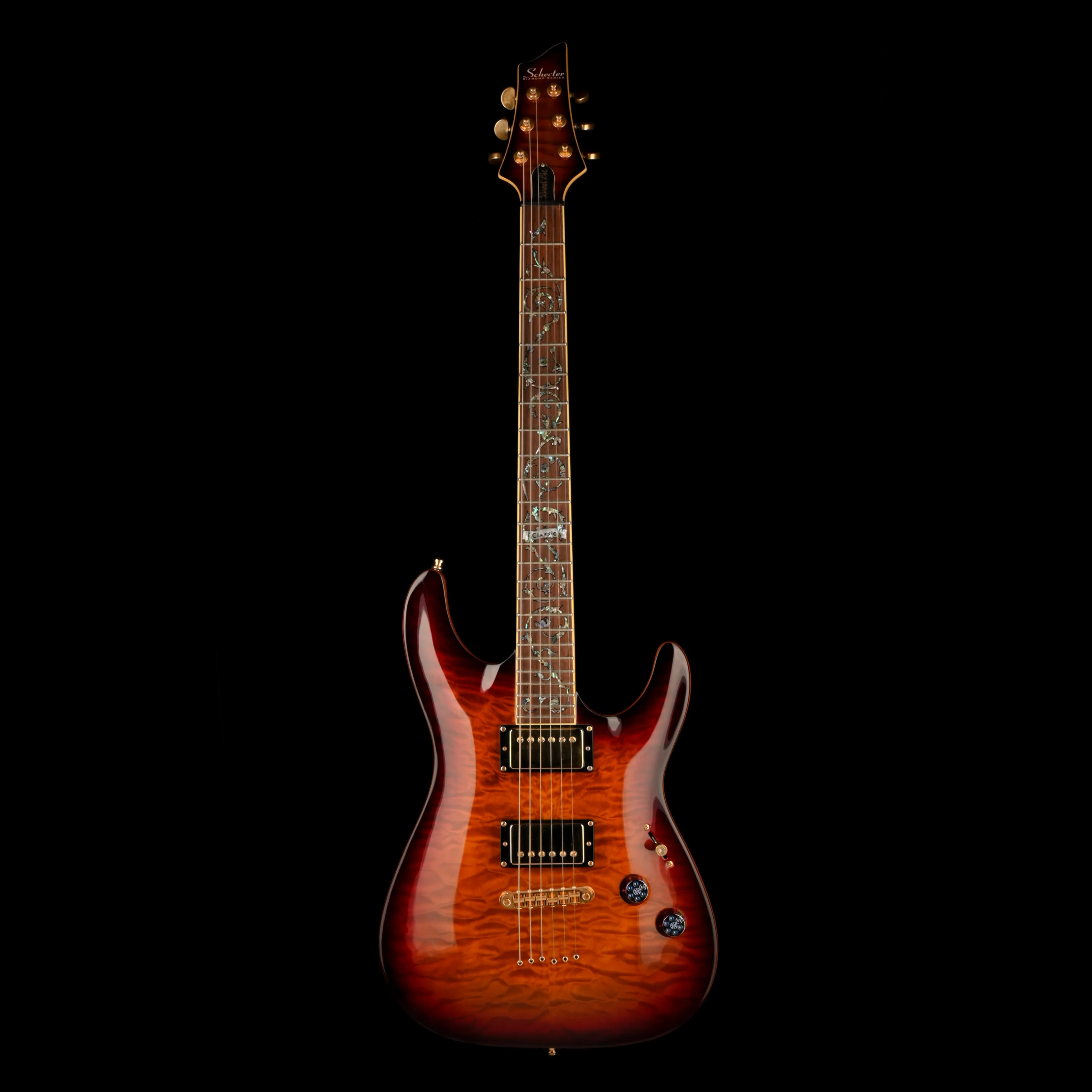 Used Schecter C-1 Classic Antique Amber Electric Guitar With Gig Bag - Image 2