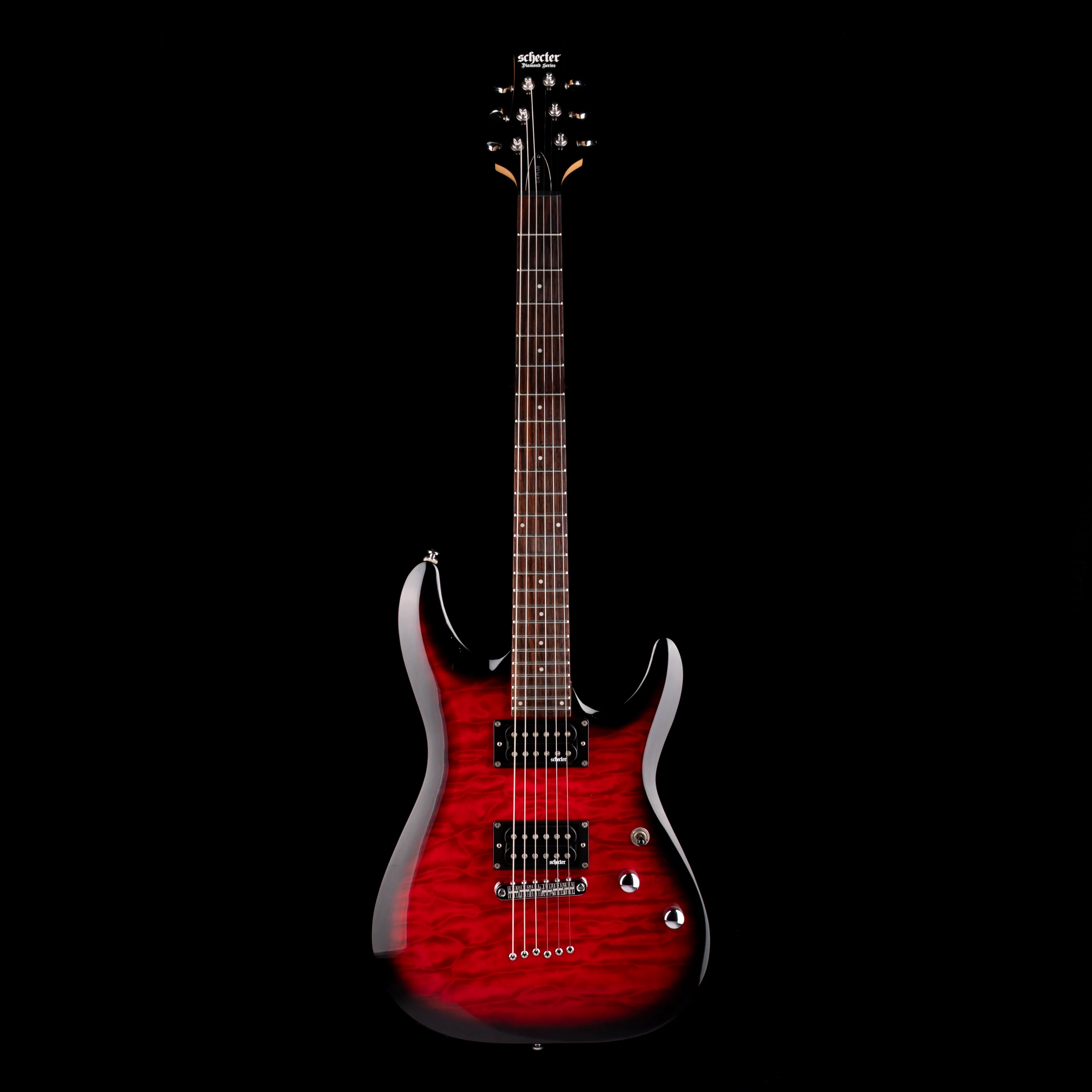 Used Schecter C-6 Plus Cherry Burst Electric Guitar - Image 2