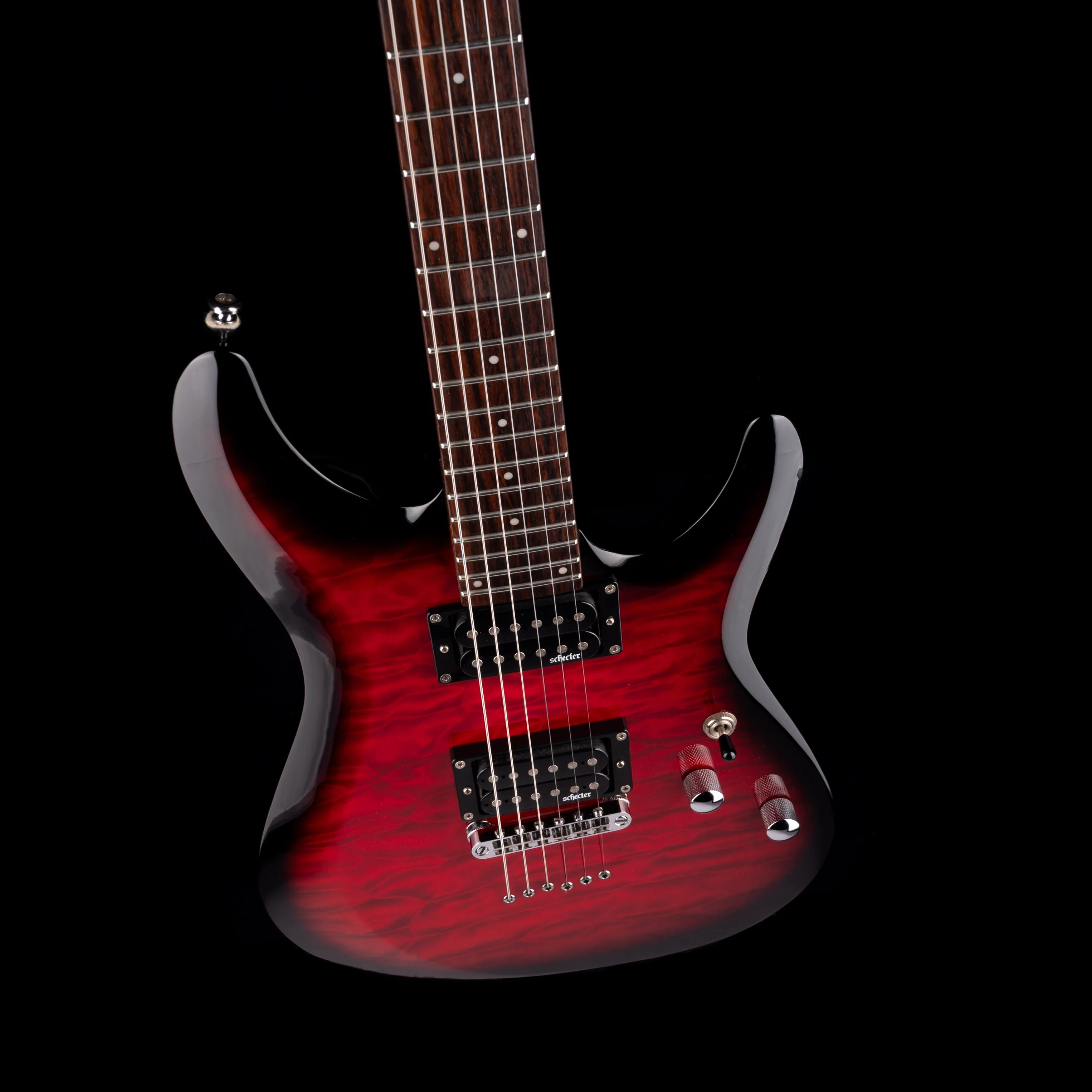Used Schecter C-6 Plus Cherry Burst Electric Guitar - Image 3