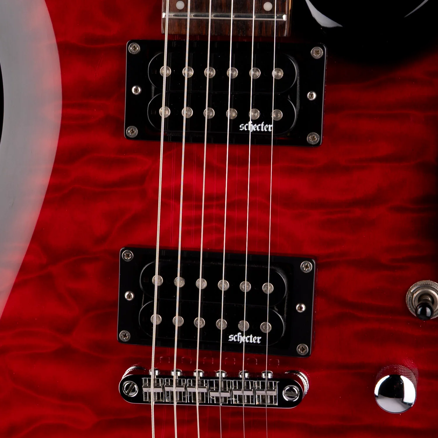 Used Schecter C-6 Plus Cherry Burst Electric Guitar - Image 4