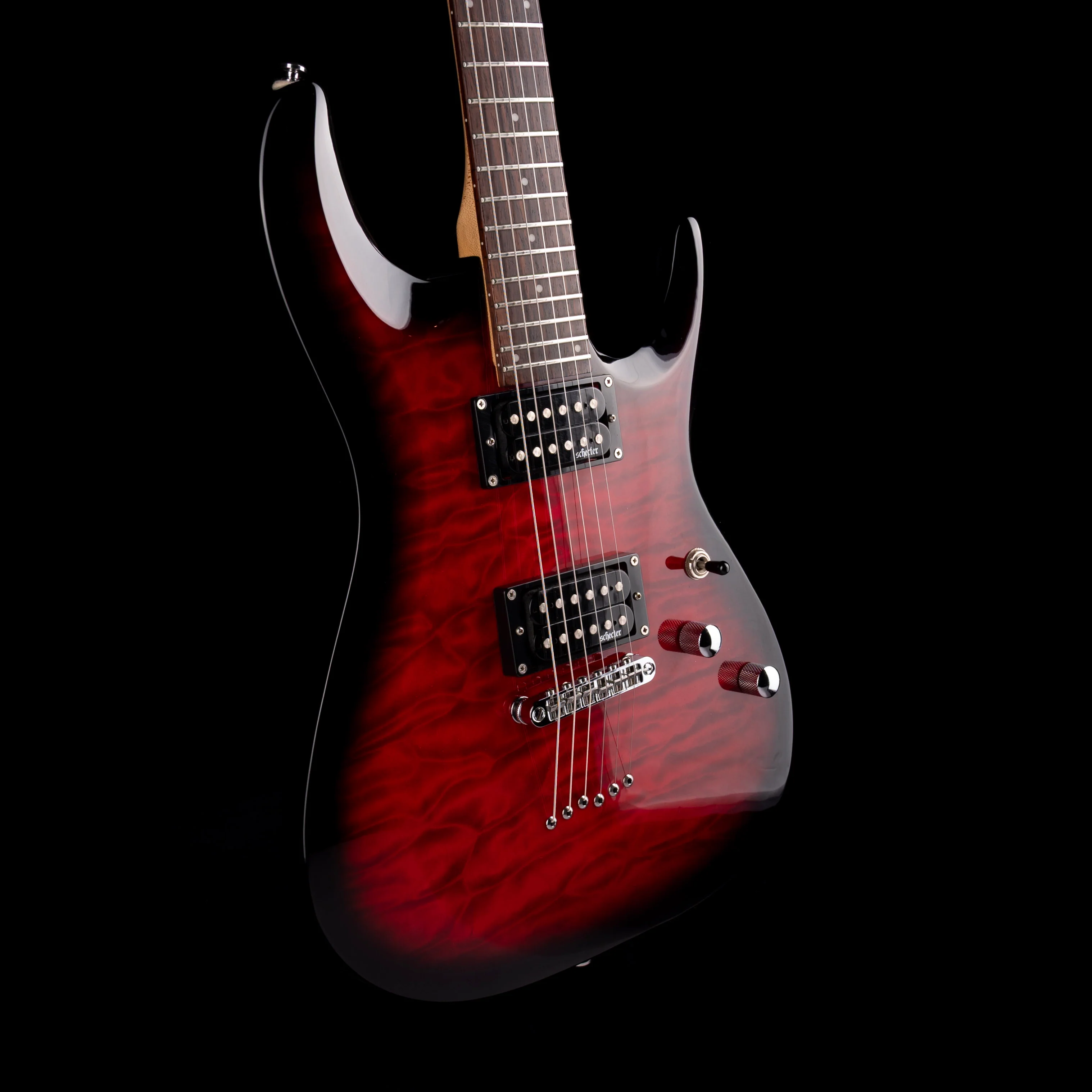 Used Schecter C-6 Plus Cherry Burst Electric Guitar - Image 6