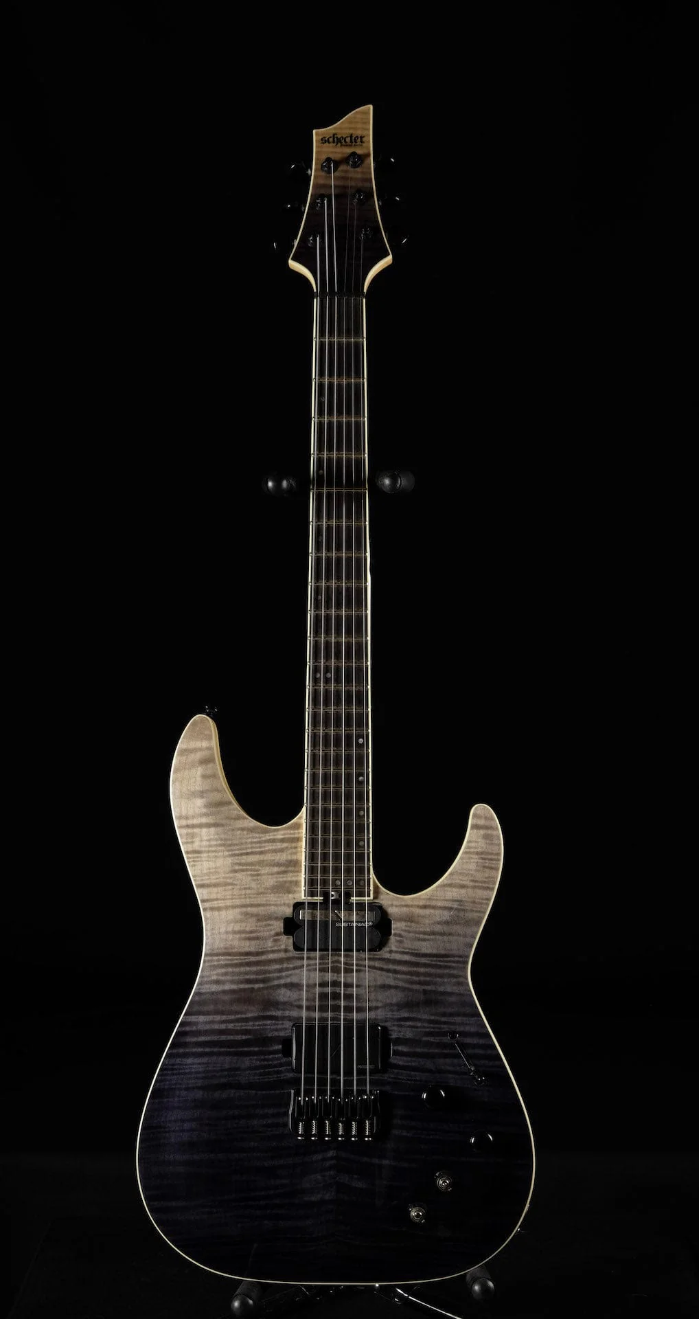 Used Schecter Prototype C-1 SLS Elite Black Fade Burst w/ OHSC - Image 2