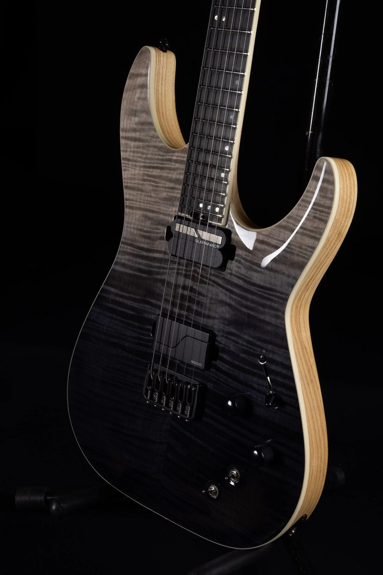 Used Schecter Prototype C-1 SLS Elite Black Fade Burst w/ OHSC - Image 3