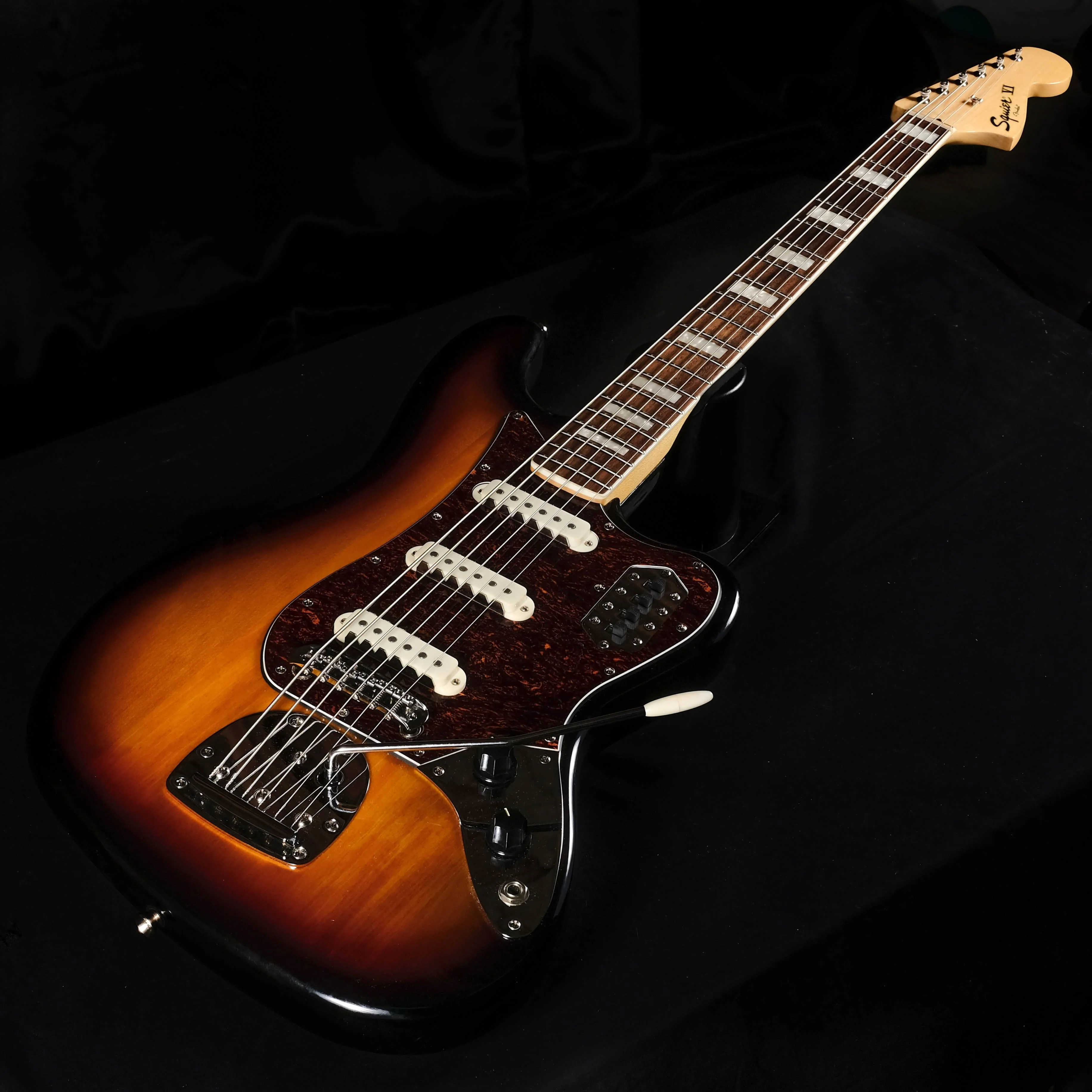 Used Fender Squier Vintage Modified Bass VI - 3-color Sunburst w/ Bag - Image 3