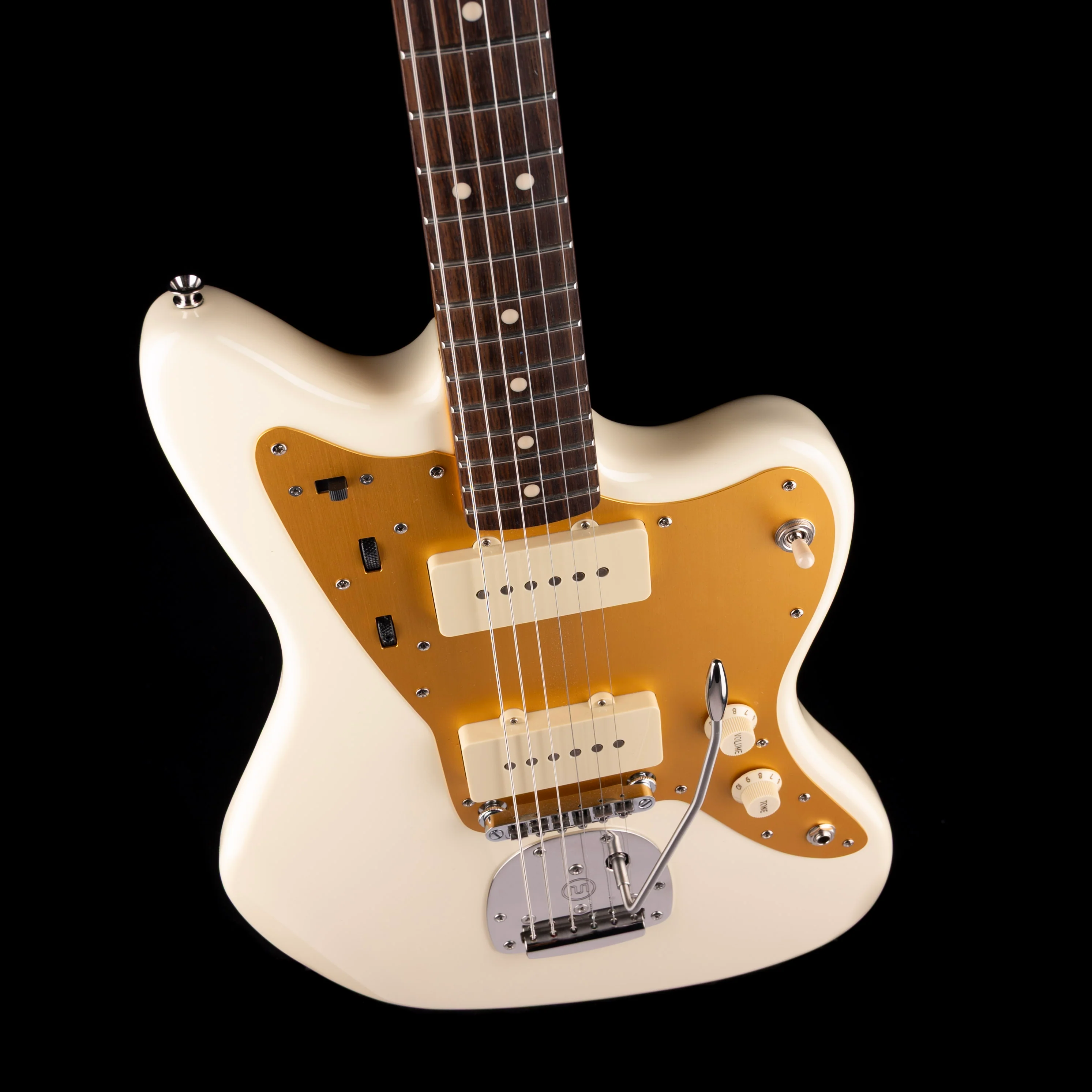 Used Squier J Mascis Jazzmaster Vintage White Electric Guitar With Upgrades And Gig Bag - Image 3