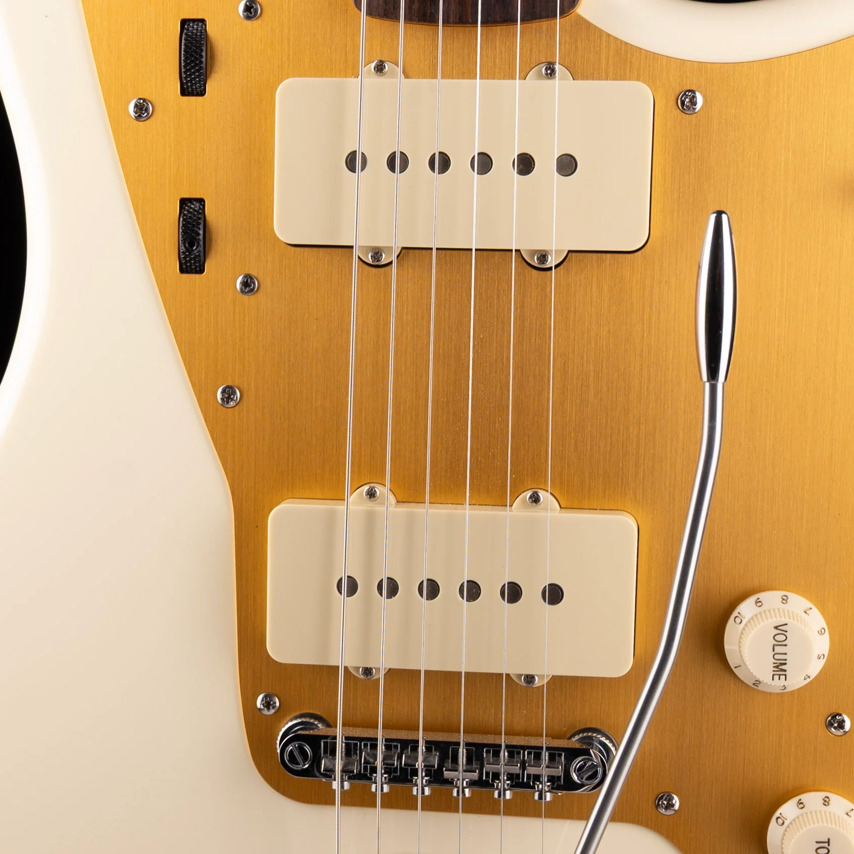 Used Squier J Mascis Jazzmaster Vintage White Electric Guitar With Upgrades And Gig Bag - Image 4