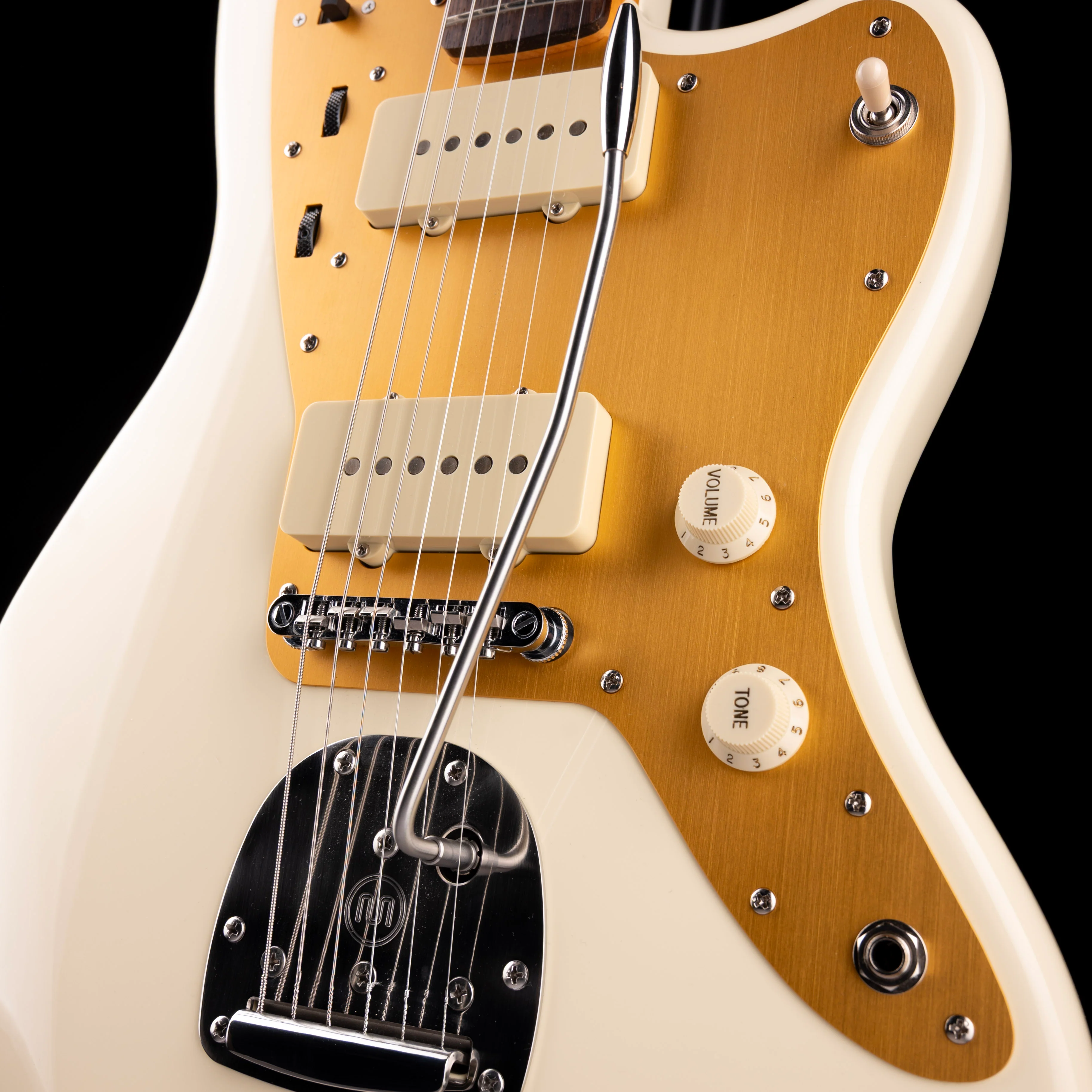 Used Squier J Mascis Jazzmaster Vintage White Electric Guitar With Upgrades And Gig Bag - Image 5