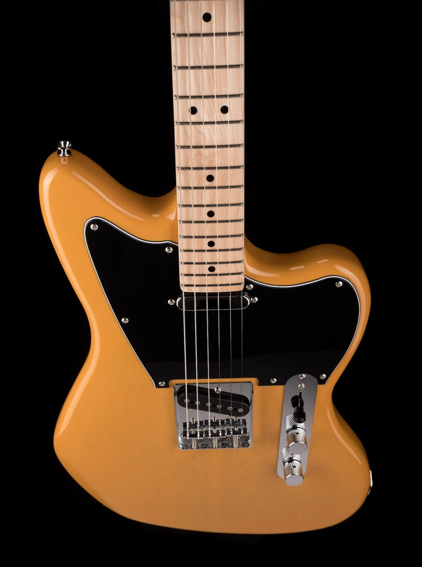 Used Squier Paranormal Offset Telecaster Black Pickguard Butterscotch Blonde - Image 4