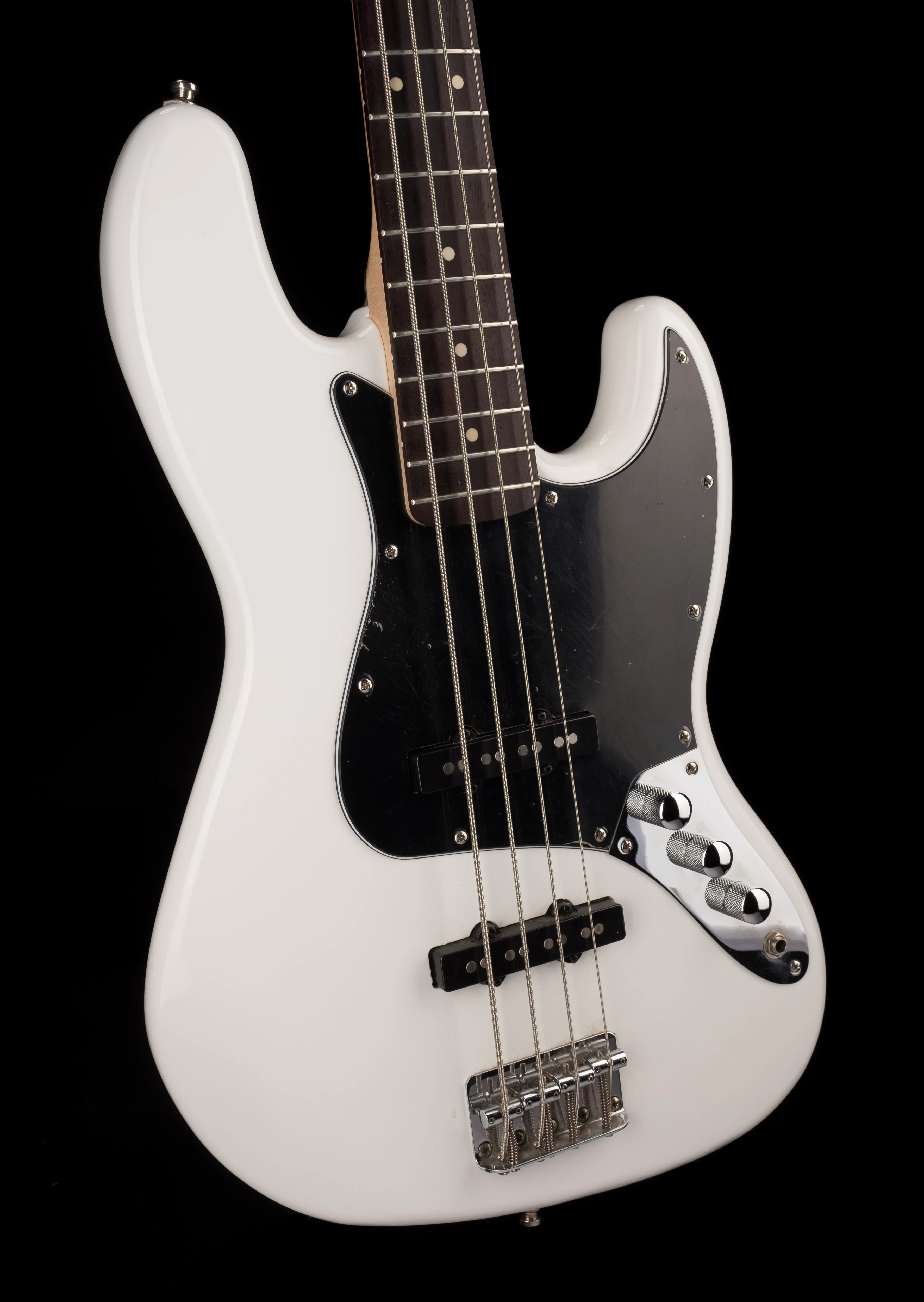 Used Squier Vintage Modified Jazz Bass with Jaguar Bass Neck Olympic White - Image 10