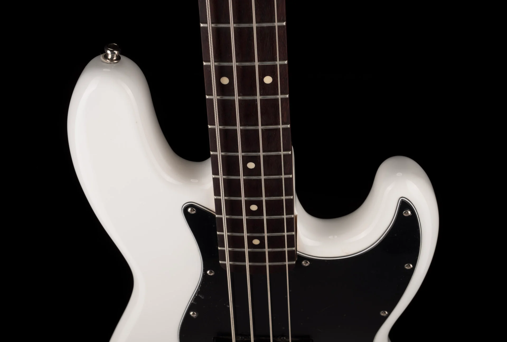 Used Squier Vintage Modified Jazz Bass with Jaguar Bass Neck Olympic White - Image 3