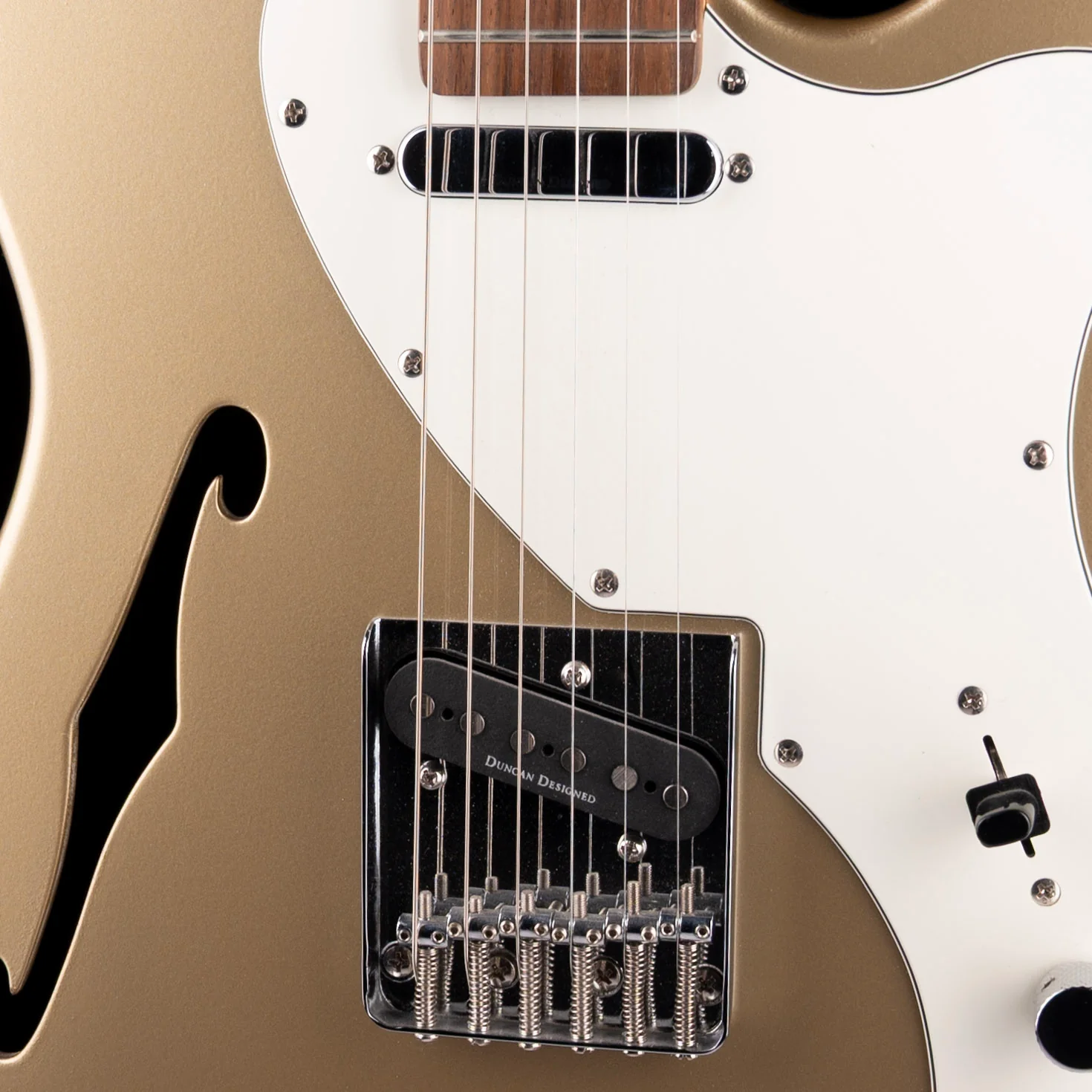 Used Squier Vintage Modified Telecaster Thinline Shoreline Gold - Image 4