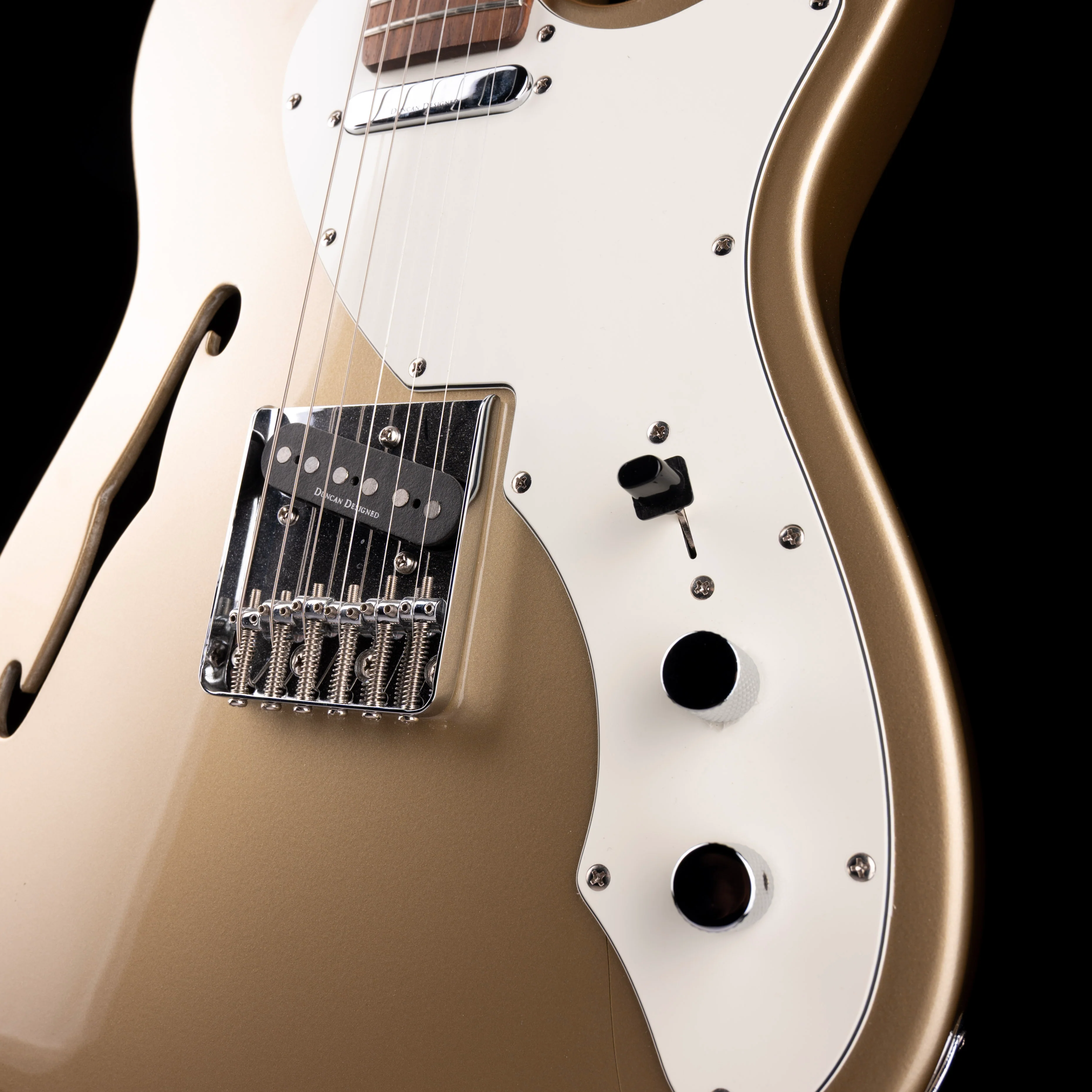 Used Squier Vintage Modified Telecaster Thinline Shoreline Gold - Image 5