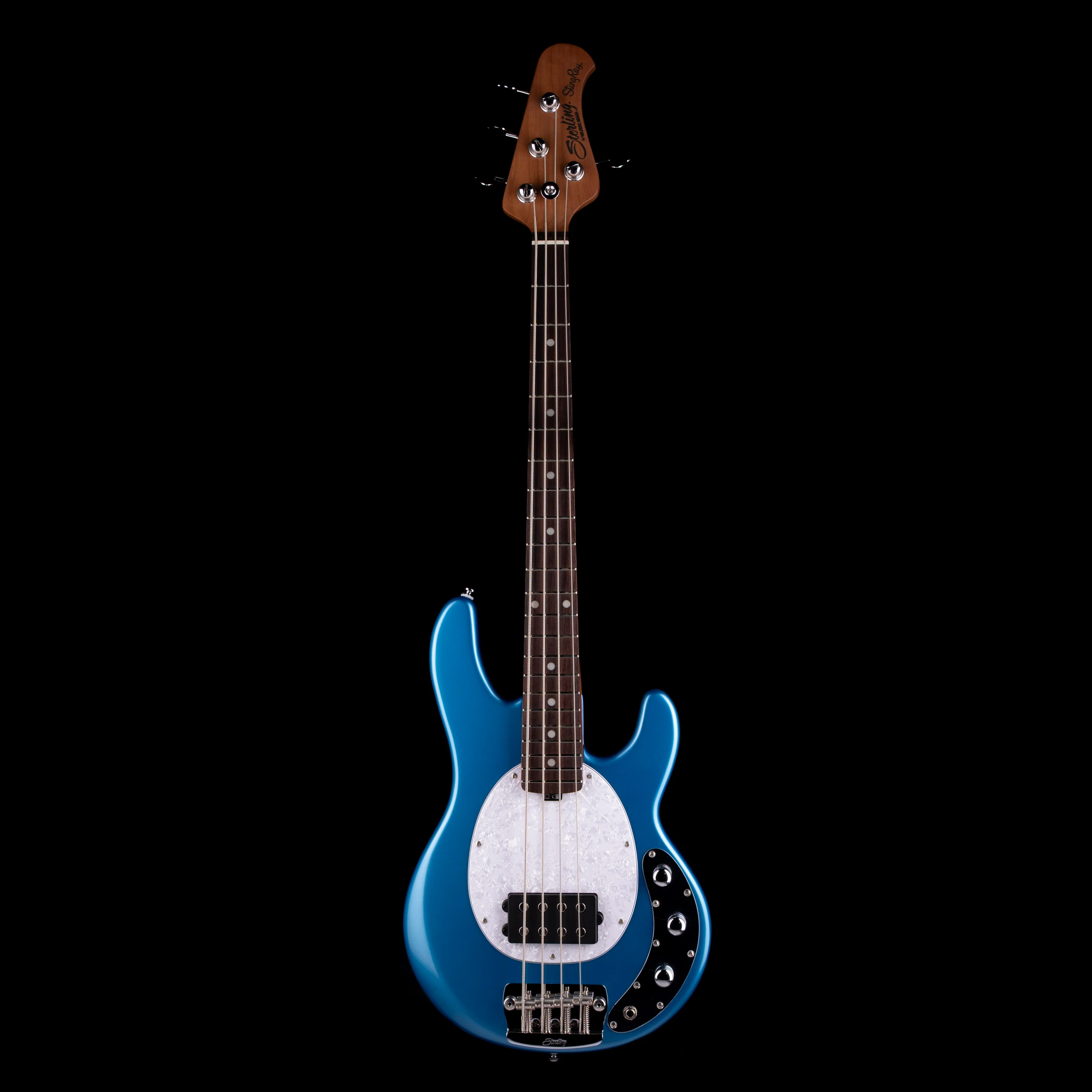 Used Sterling by Music Man StingRay Short Scale Bass Toluca Lake Blue 1 HB With Gig Bag - Image 2