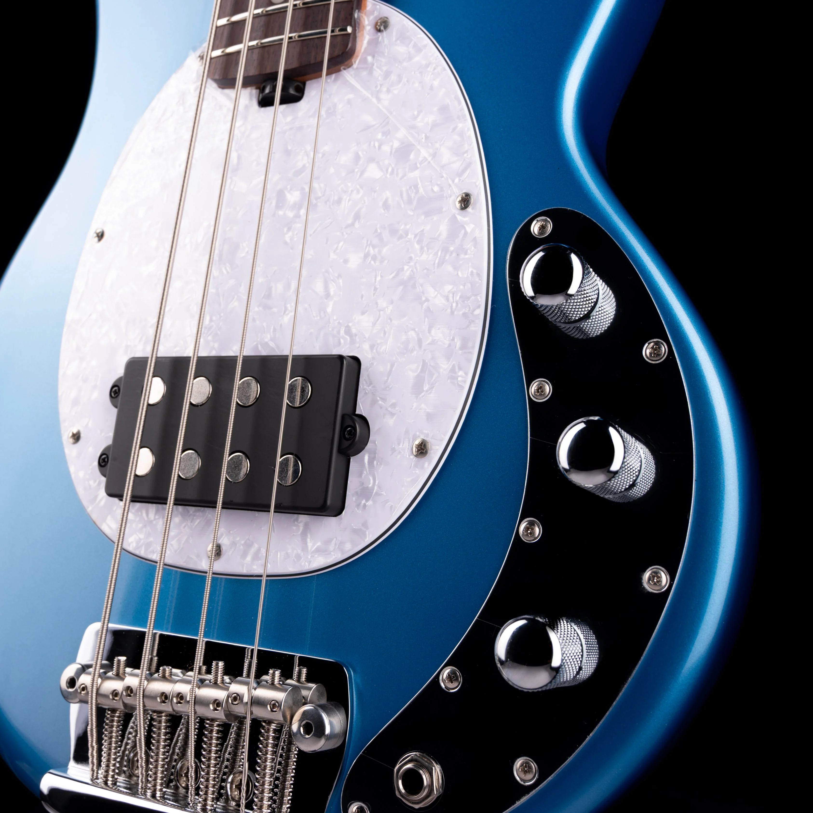 Used Sterling by Music Man StingRay Short Scale Bass Toluca Lake Blue 1 HB With Gig Bag - Image 5