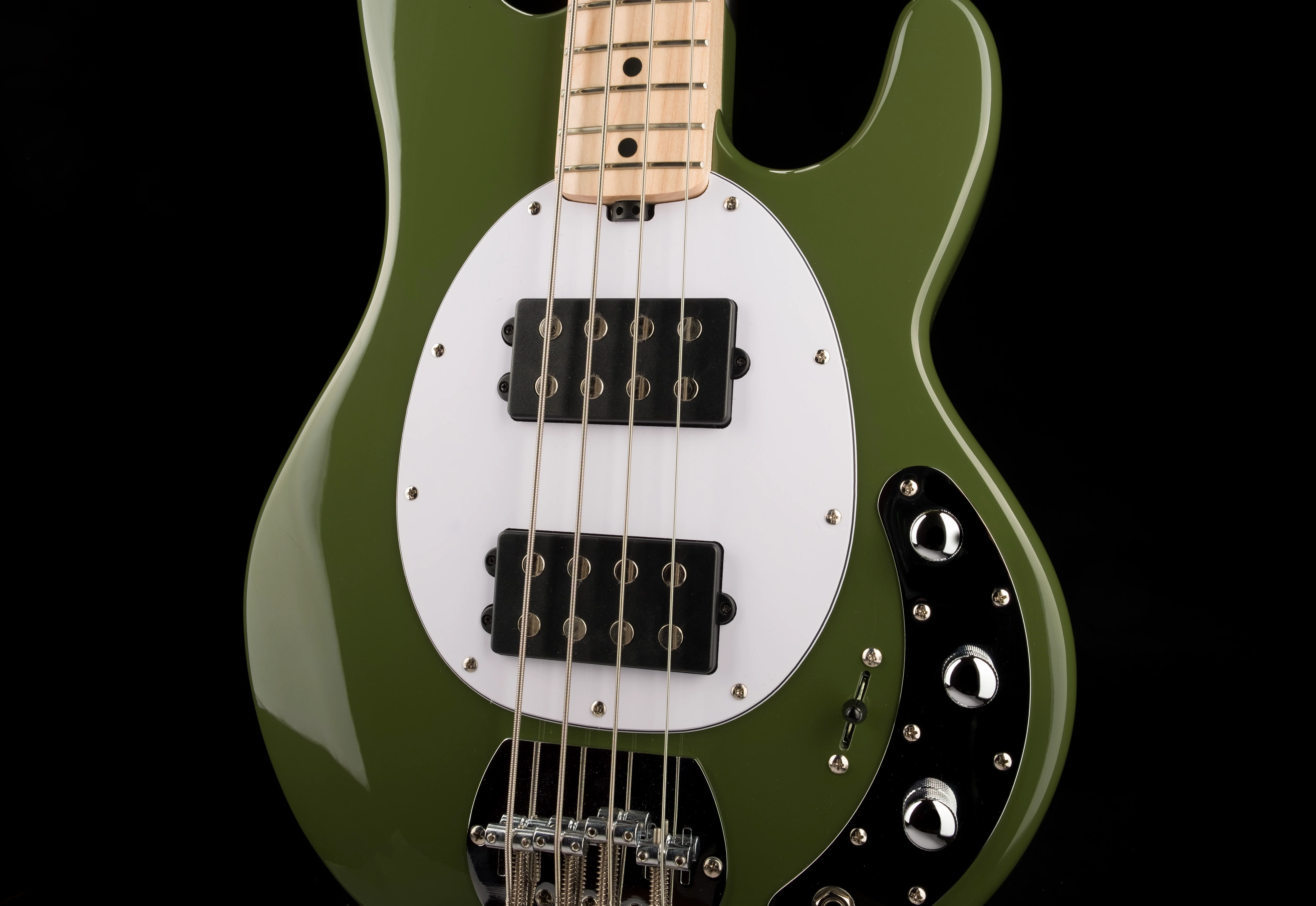 Used Sterling by Music Man SUB Series StingRay HH Bass Olive - Image 6