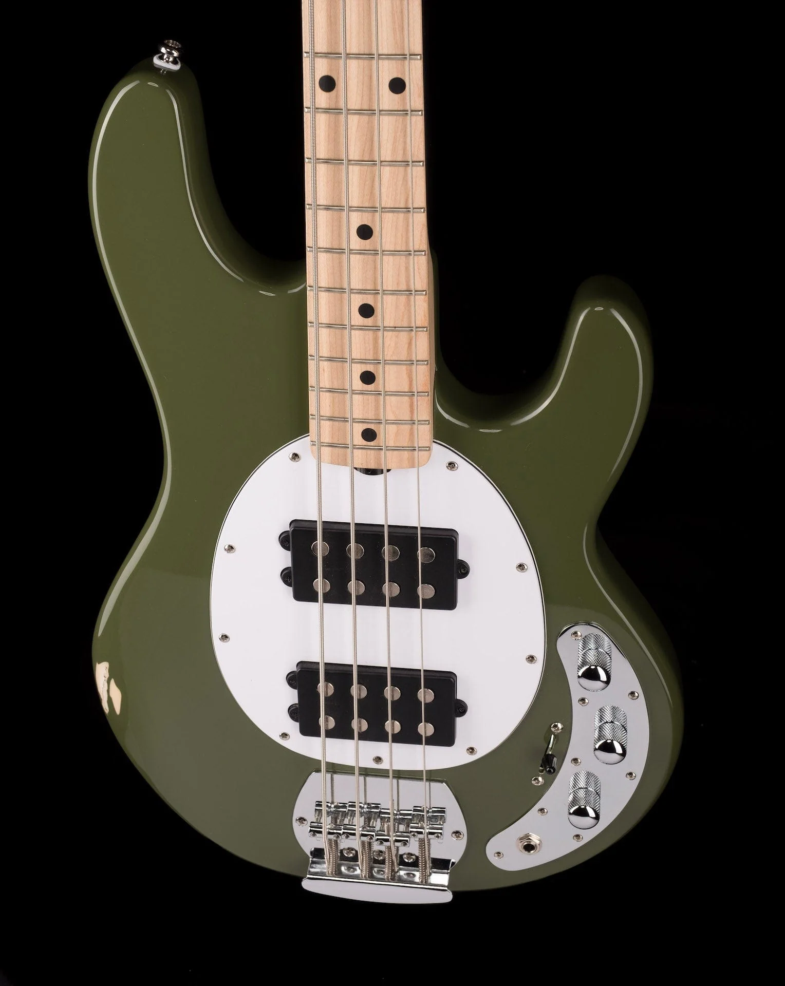 Used Sterling by Music Man SUB Series StingRay HH Bass Olive - Image 4