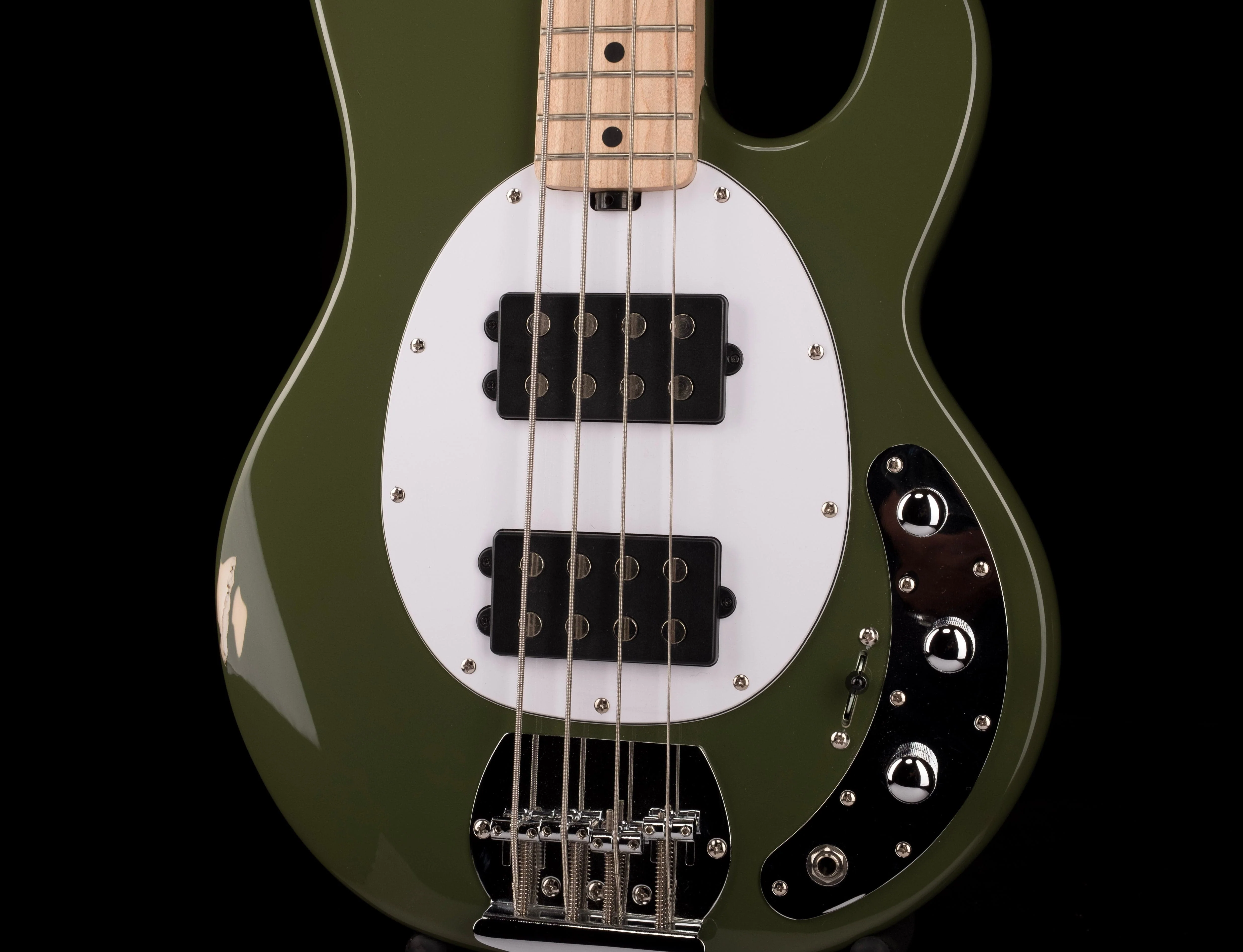Used Sterling by Music Man SUB Series StingRay HH Bass Olive - Image 6
