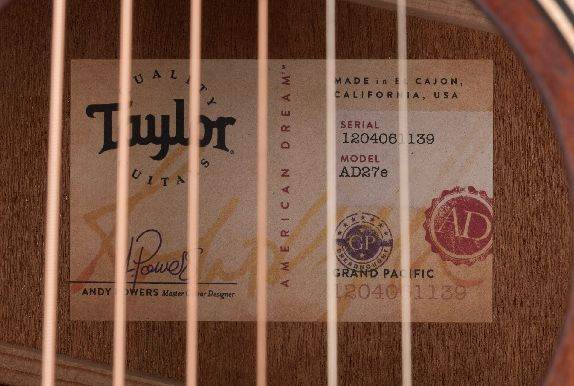 Used Taylor AD27e Grand Pacific Urban Sienna Stain Acoustic Electric Guitar With Aerocase - Image 11