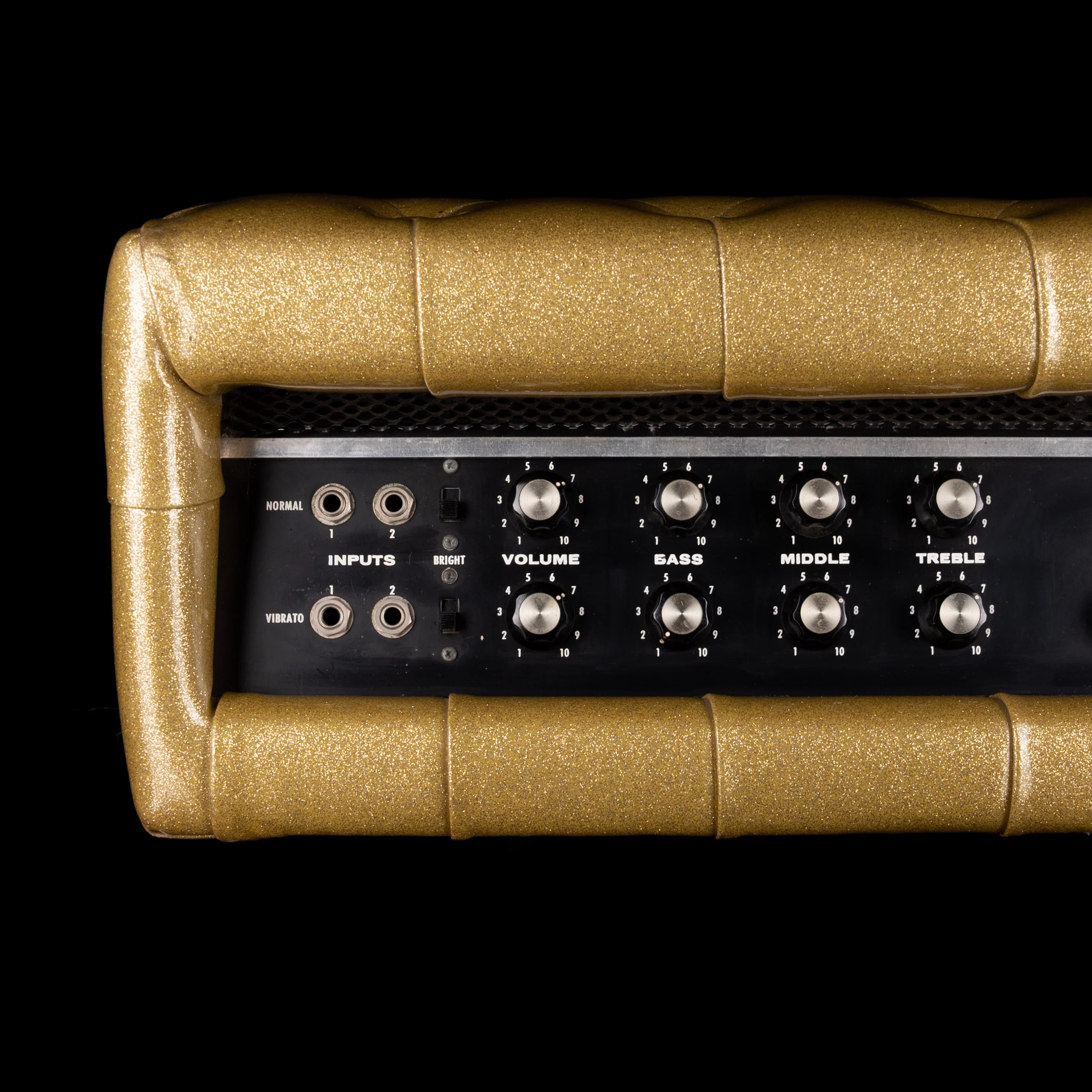 Used Vintage 1960's Plush P1000S Tuck & Roll Gold Tube Guitar Amp Head - Image 3