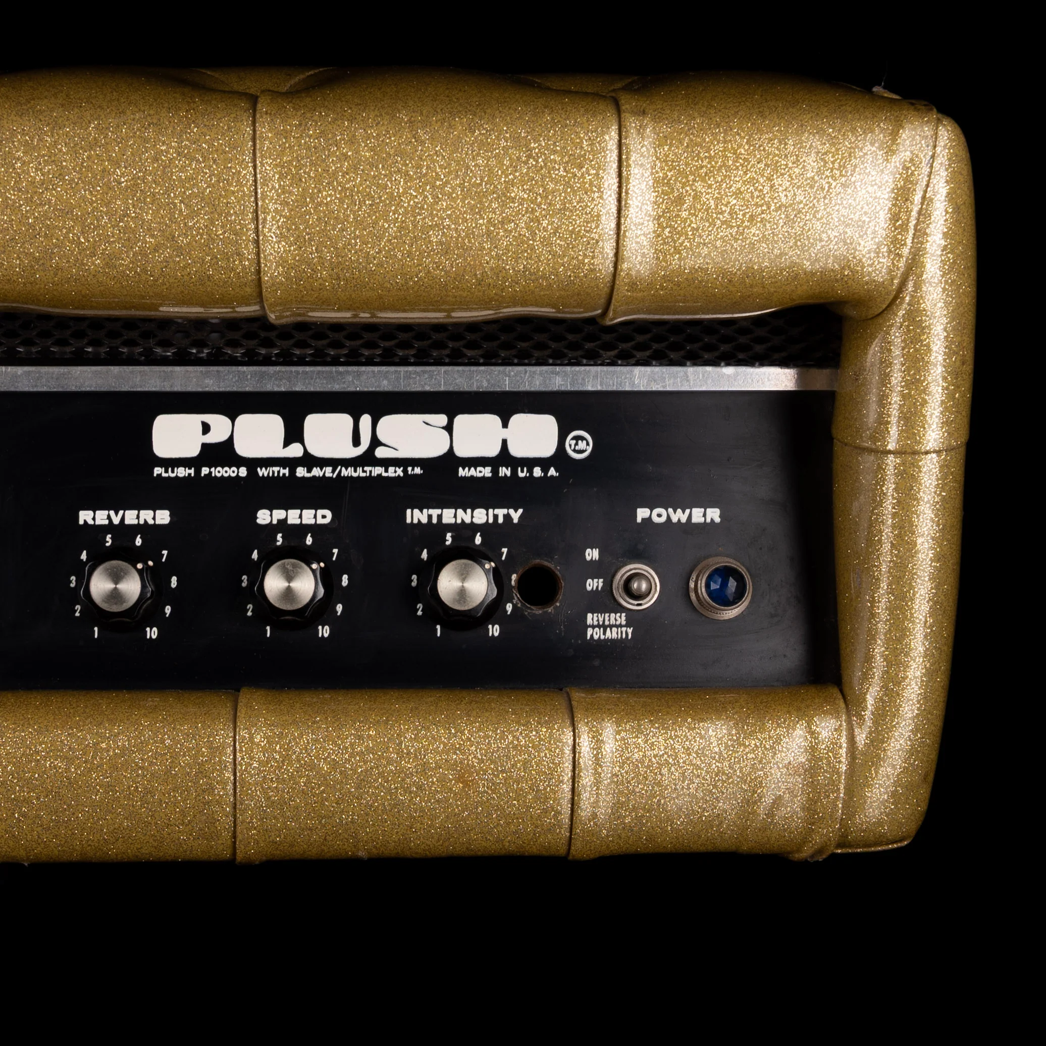 Used Vintage 1960's Plush P1000S Tuck & Roll Gold Tube Guitar Amp Head - Image 4