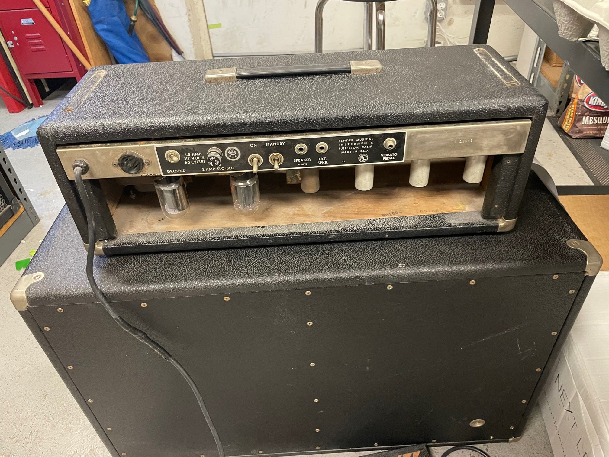 Used Vintage 1966 Fender Bandmaster Head and 2x12 Cab Guitar Amp - Image 28