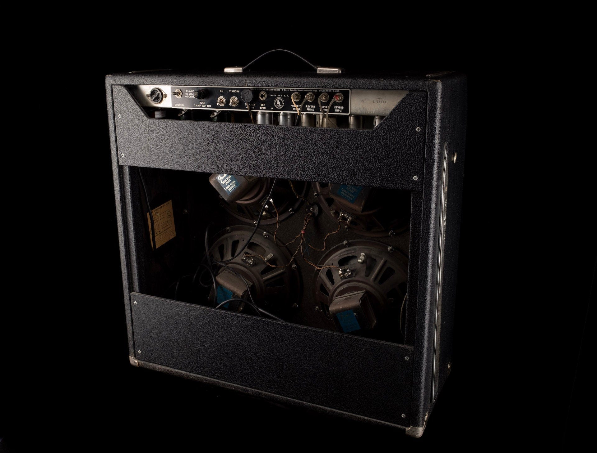 Used Vintage 1966 Fender Super Reverb Guitar Amp Combo With Footswitch and Cover - Image 15