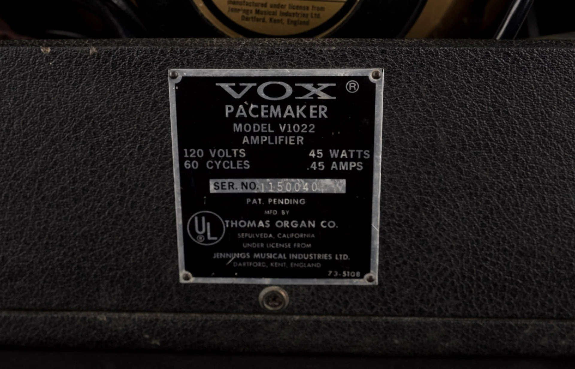 Used Vintage Vox Pacemaker V1022 Guitar Amp Combo - Image 9