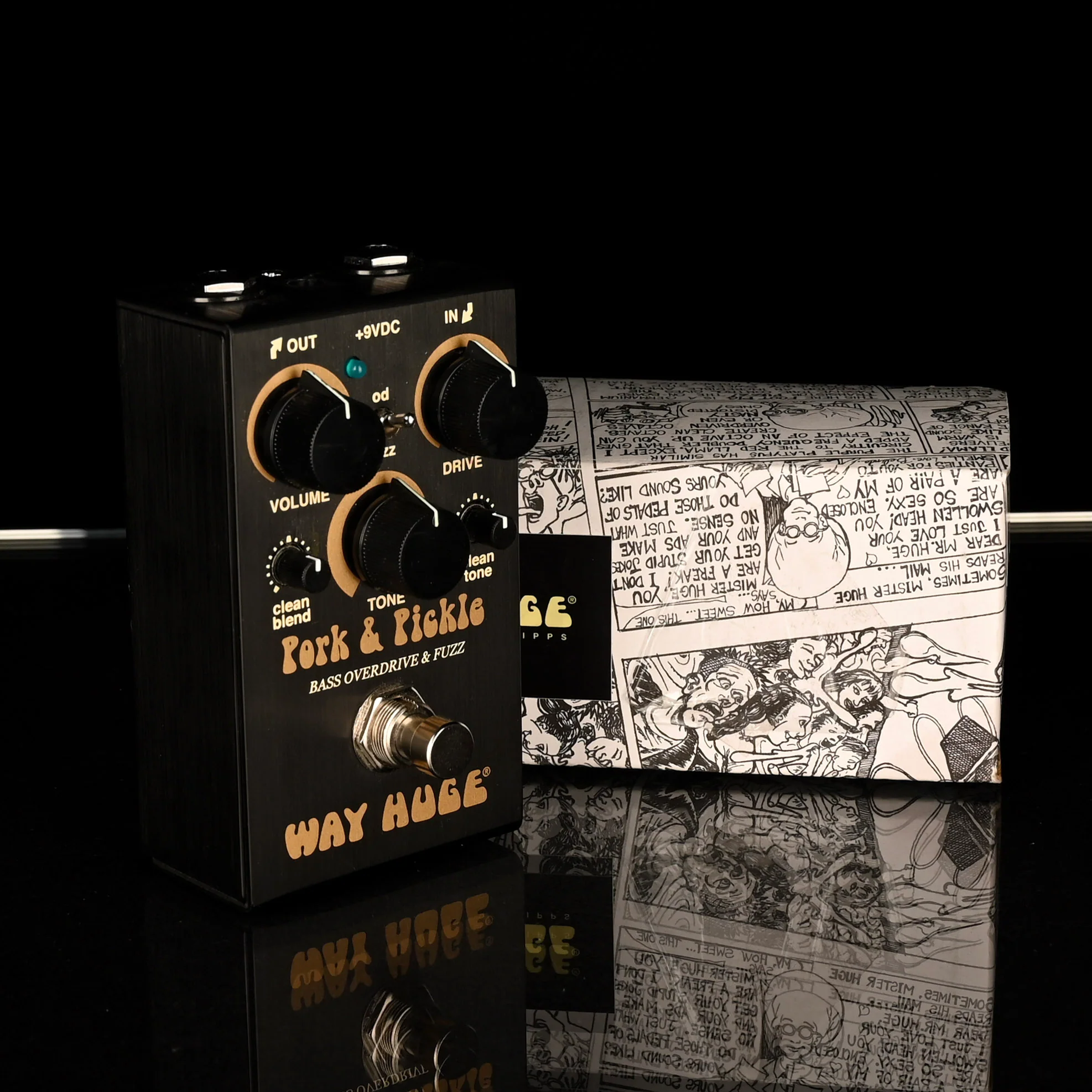 Used Way Huge WM91 Pork And Pickle Bass Overdrive Fuzz Pedal With Box
