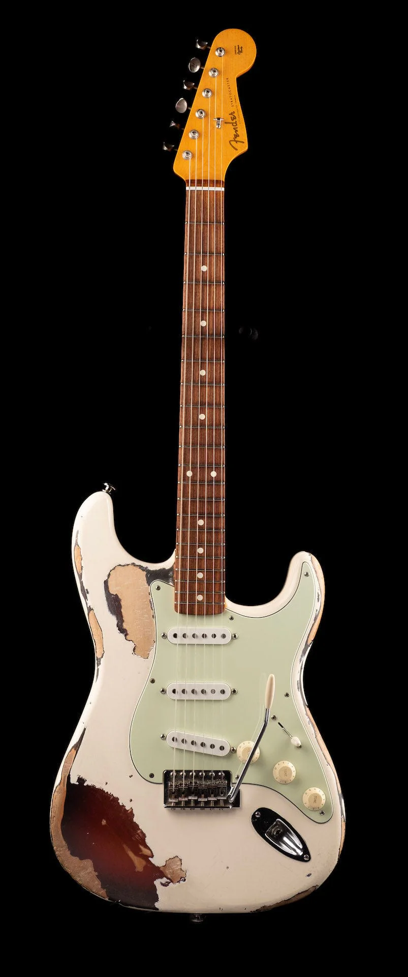 Used Whipped Up Fender Partscaster Olympic White Over Copper Metallic with Bag - Image 2