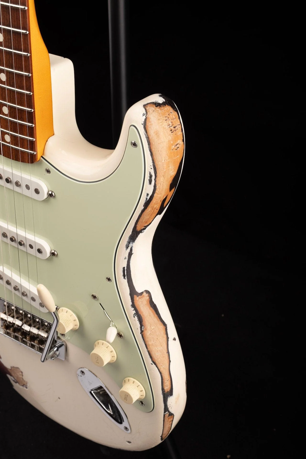 Used Whipped Up Fender Partscaster Olympic White Over Copper Metallic with Bag - Image 5