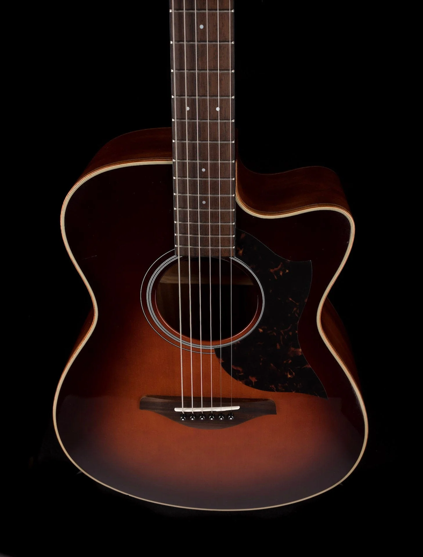Used Yamaha AC1M Concert Cutaway Acoustic Electric Tobacco Brown Sunburst - Image 4