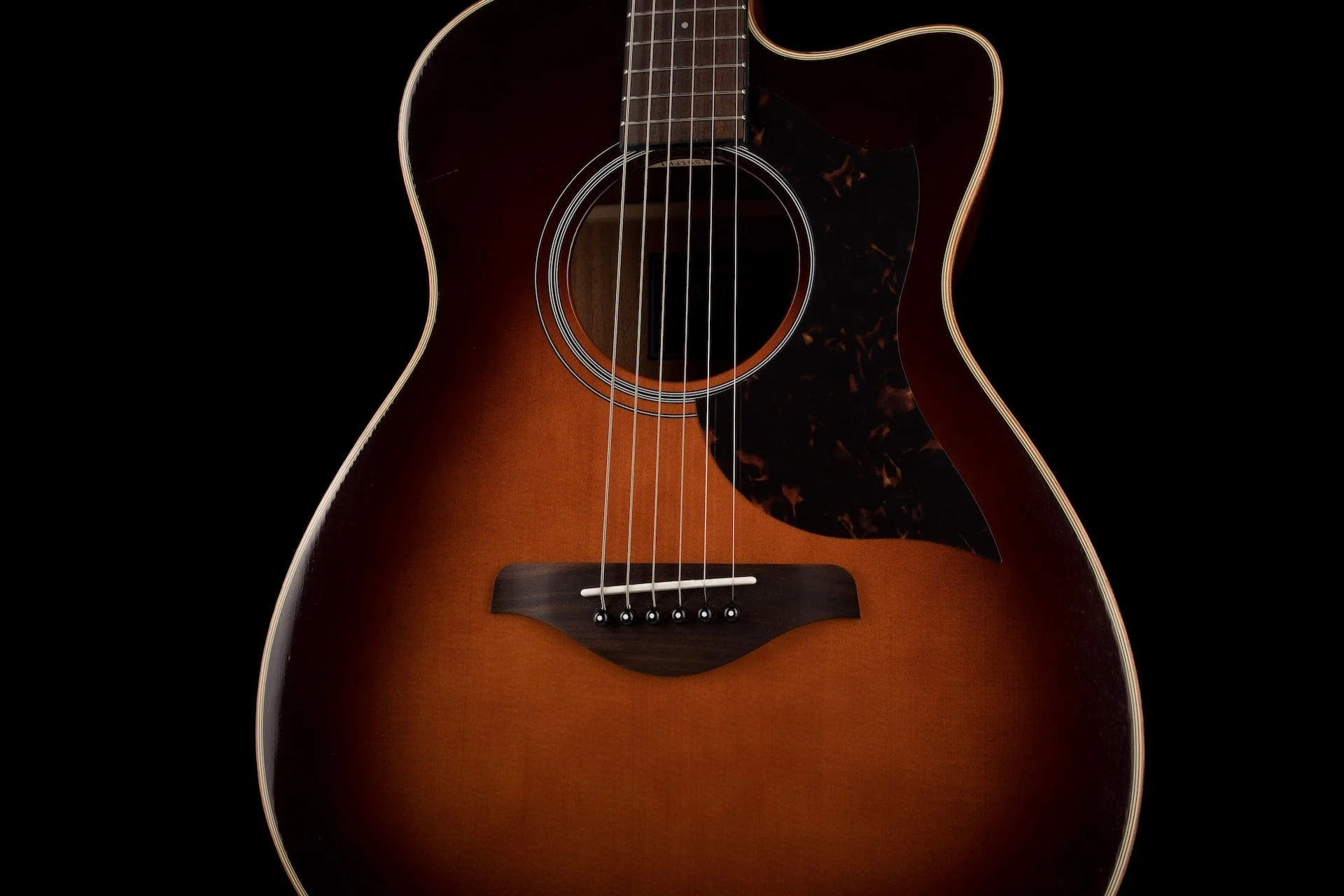 Used Yamaha AC1M Concert Cutaway Acoustic Electric Tobacco Brown Sunburst - Image 6