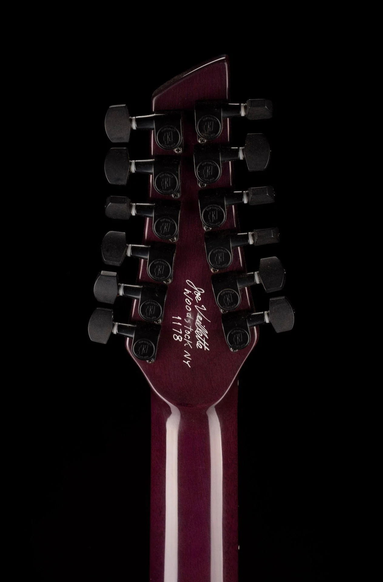 Veillette Aero 12-String Baritone 1/1 Custom Color UltraViolet Purpleburst W/Case - Image 17