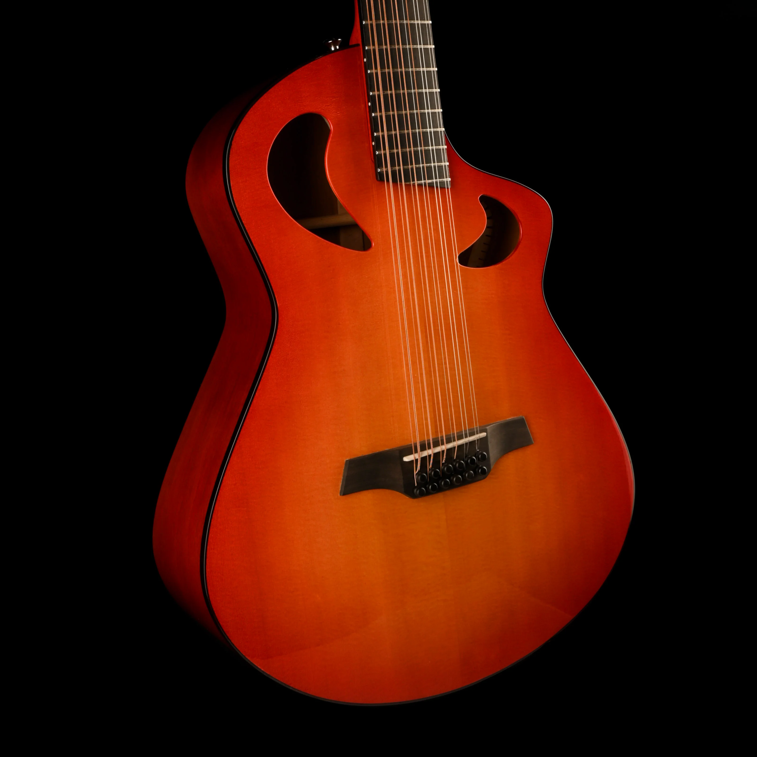 Veillette Grand 16" Baritone 12 String Acoustic Electric Guitar Cherry Sunburst with Case - Image 6