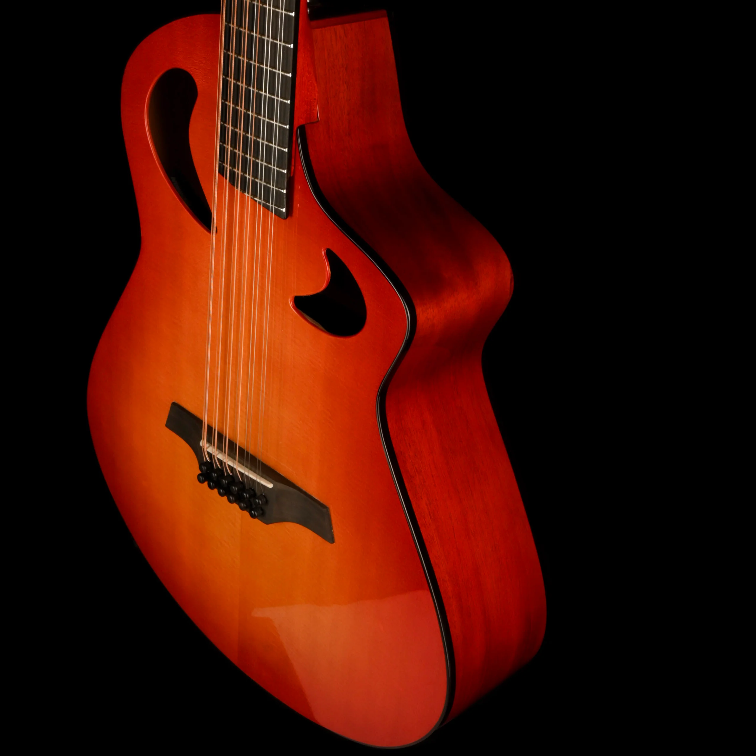 Veillette Grand 16" Baritone 12 String Acoustic Electric Guitar Cherry Sunburst with Case - Image 8