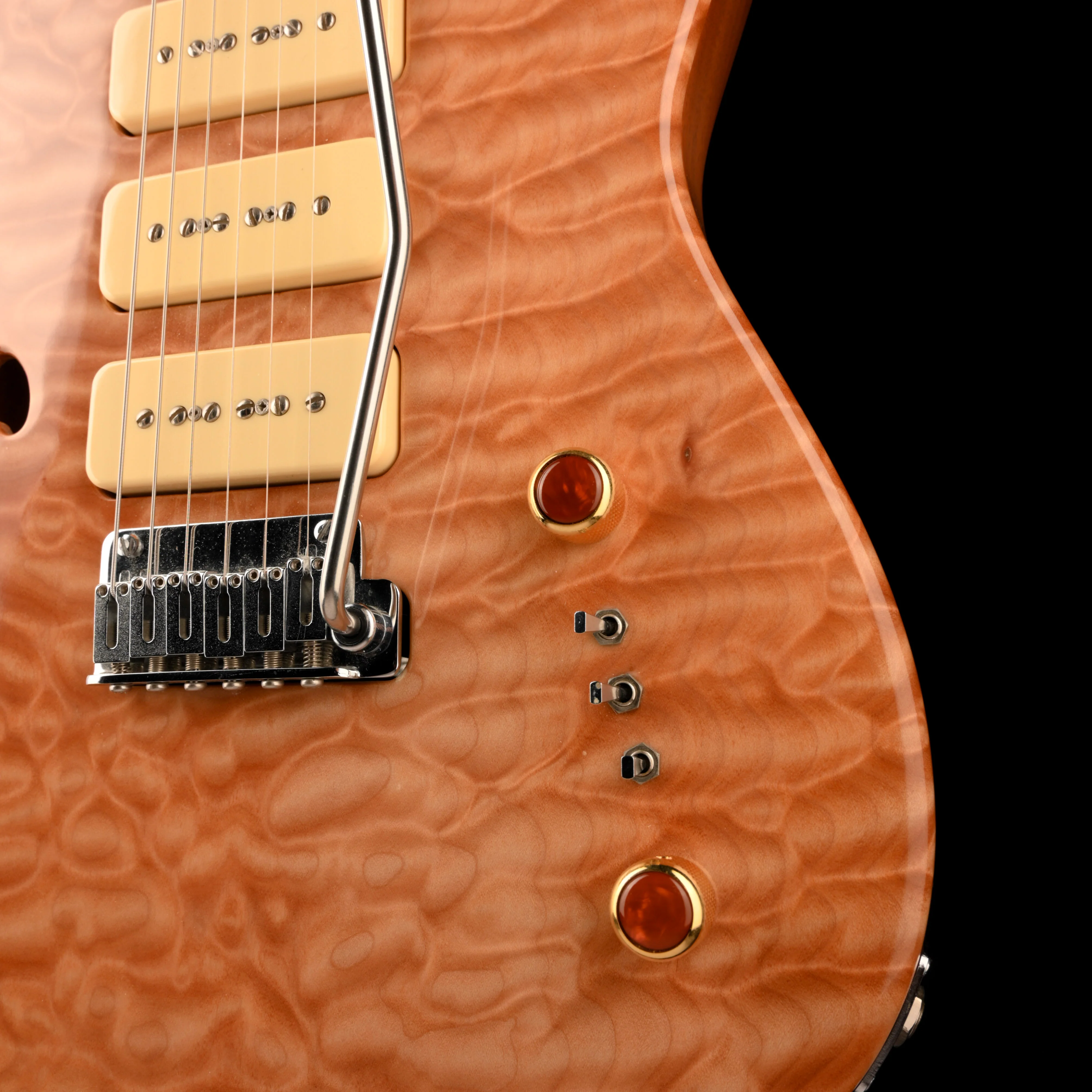 Victor Guitar Company Finster Custom 3P90 Quilted Maple Top T-Style Guitar W HSC - Image 6